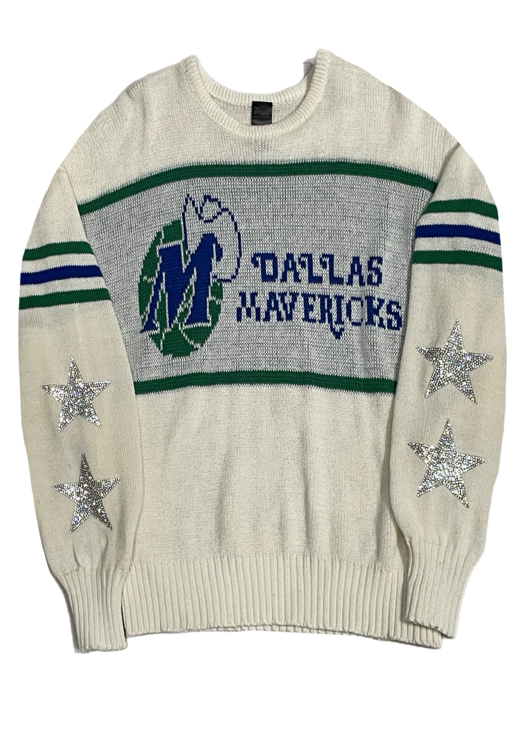 Dallas Mavericks, Basketball One of a KIND Vintage Sweatshirt with Crystal Star Design