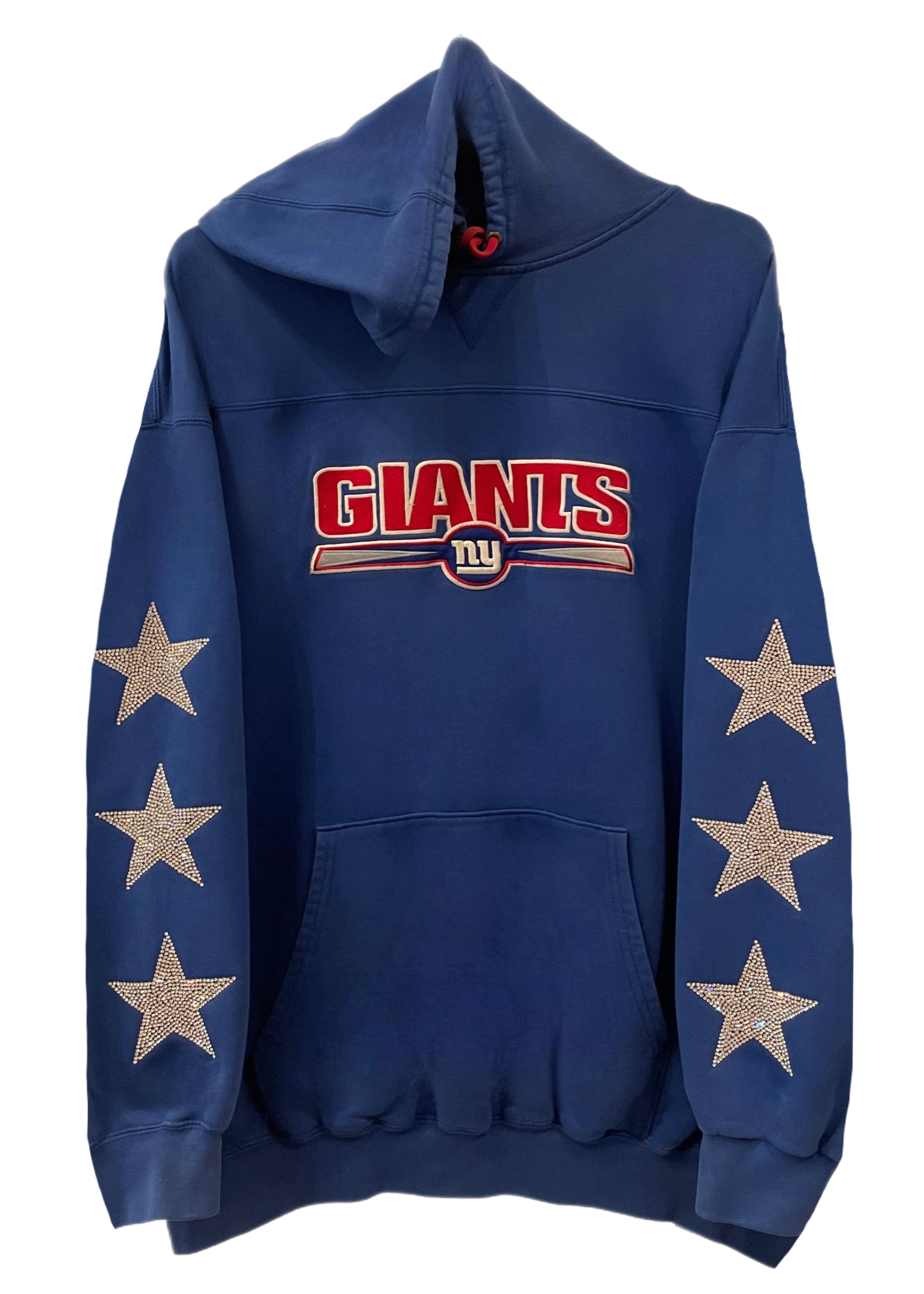 NY Giants, NFL One of a KIND Vintage Hoodie with Crystal Star