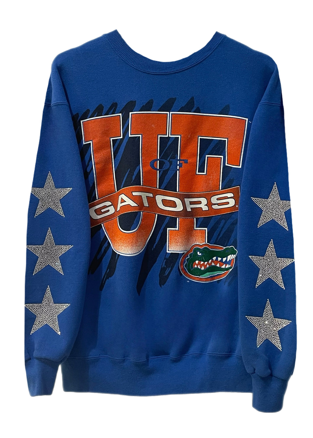 University of Florida, One of a KIND Vintage UF Gator Sweatshirt with Three Crystal Star Design