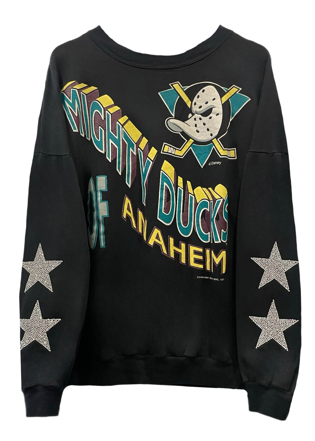 Anaheim Ducks, Hockey One of a KIND Vintage “Mighty Ducks” Rare Find Sweatshirt with Crystal Star Design