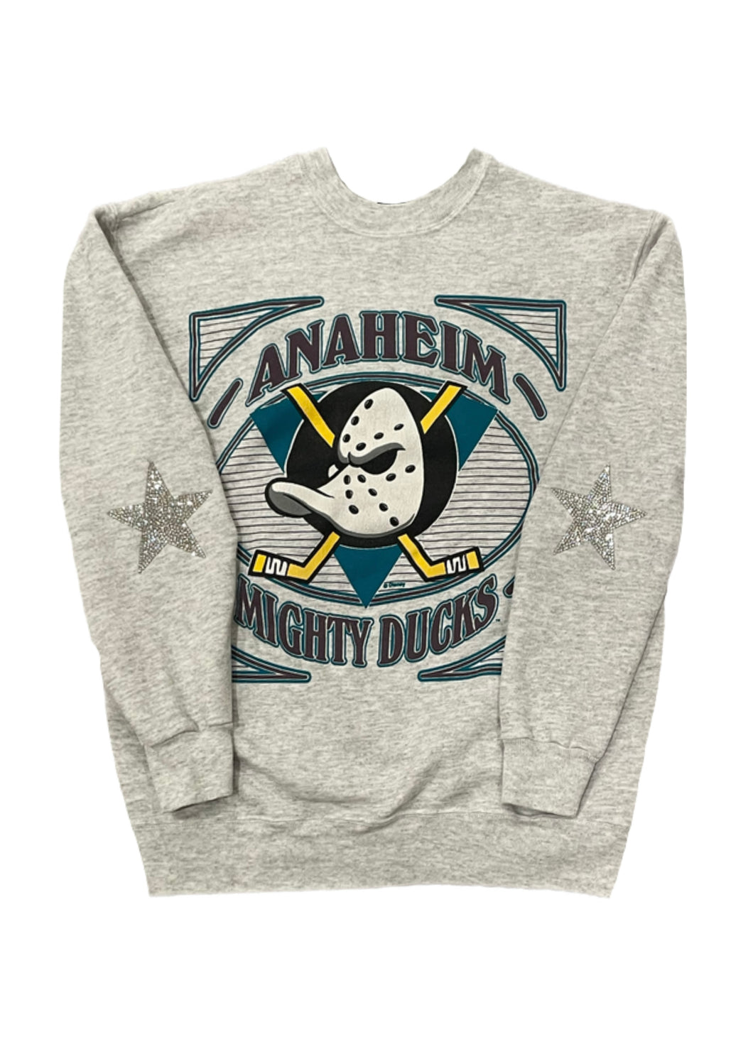 Anaheim Ducks, Hockey One of a KIND Vintage “Mighty Ducks” Rare Find Sweatshirt with Crystal Star Design