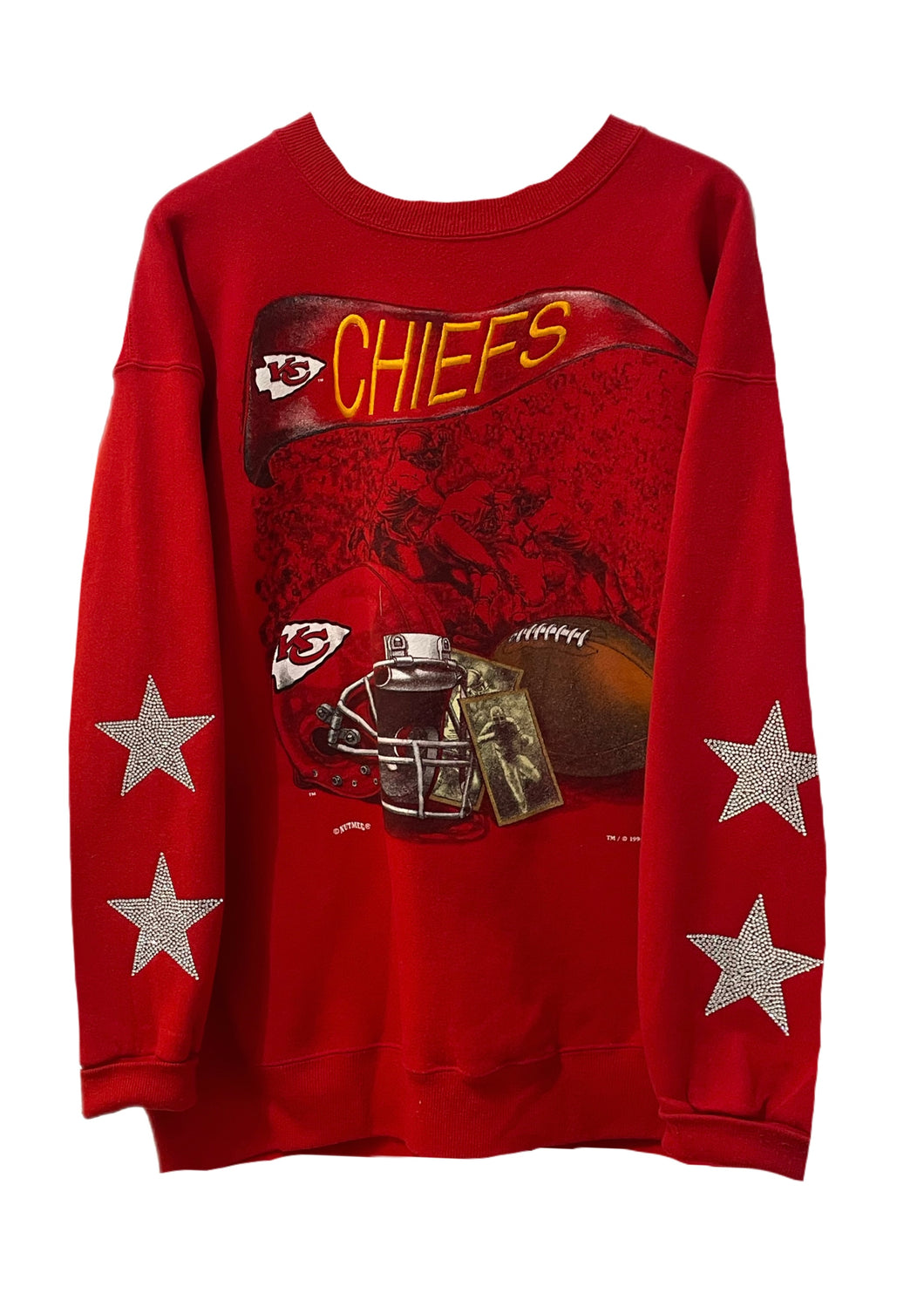 Kansas City Chiefs, Football  One of a KIND Vintage Sweatshirt with Crystal Star Design