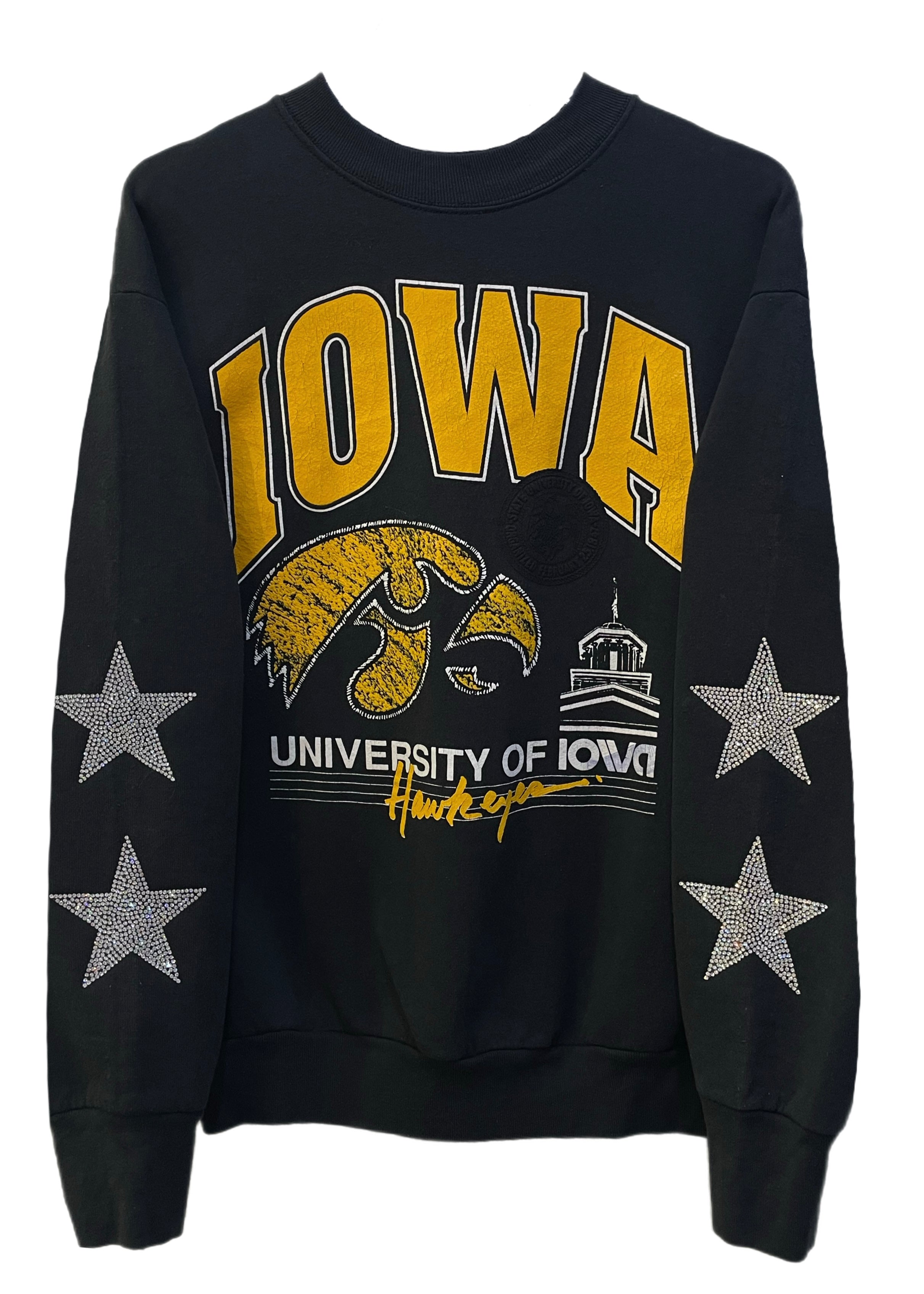 University of Iowa One of a KIND Vintage Sweatshirt with Crystal Star ShopCrystalRags