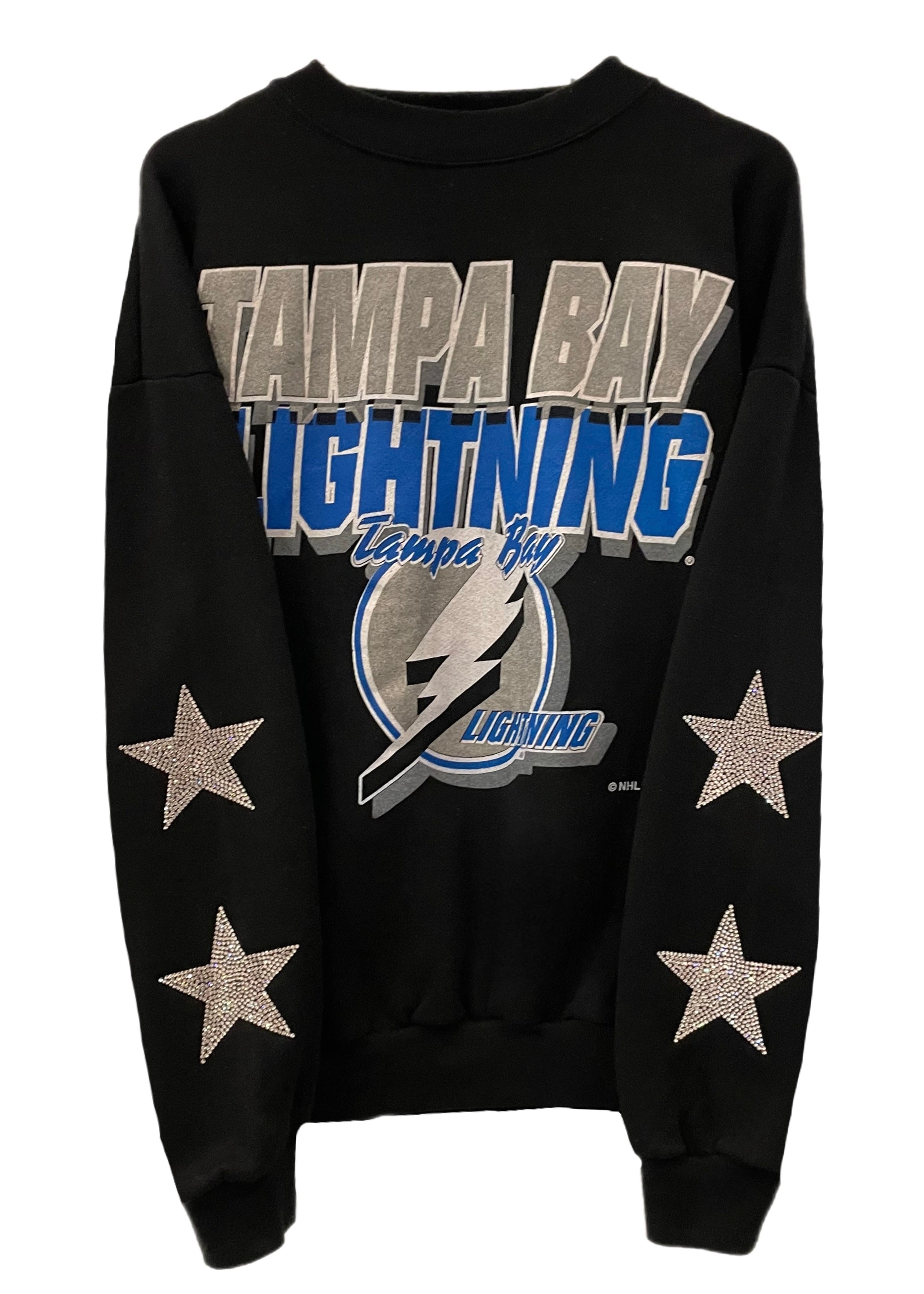 CustomCat Tampa Bay Lightning Vintage NHL Crewneck Sweatshirt Ash / 4XL