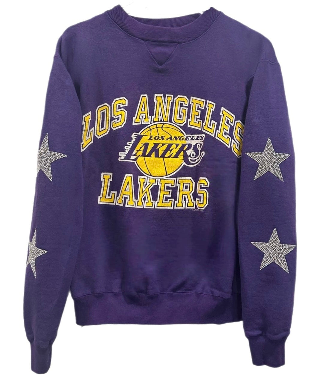 ShopCrystalRags La Lakers, NBA One of A Kind Vintage Sweatshirt with Crystal Star Design