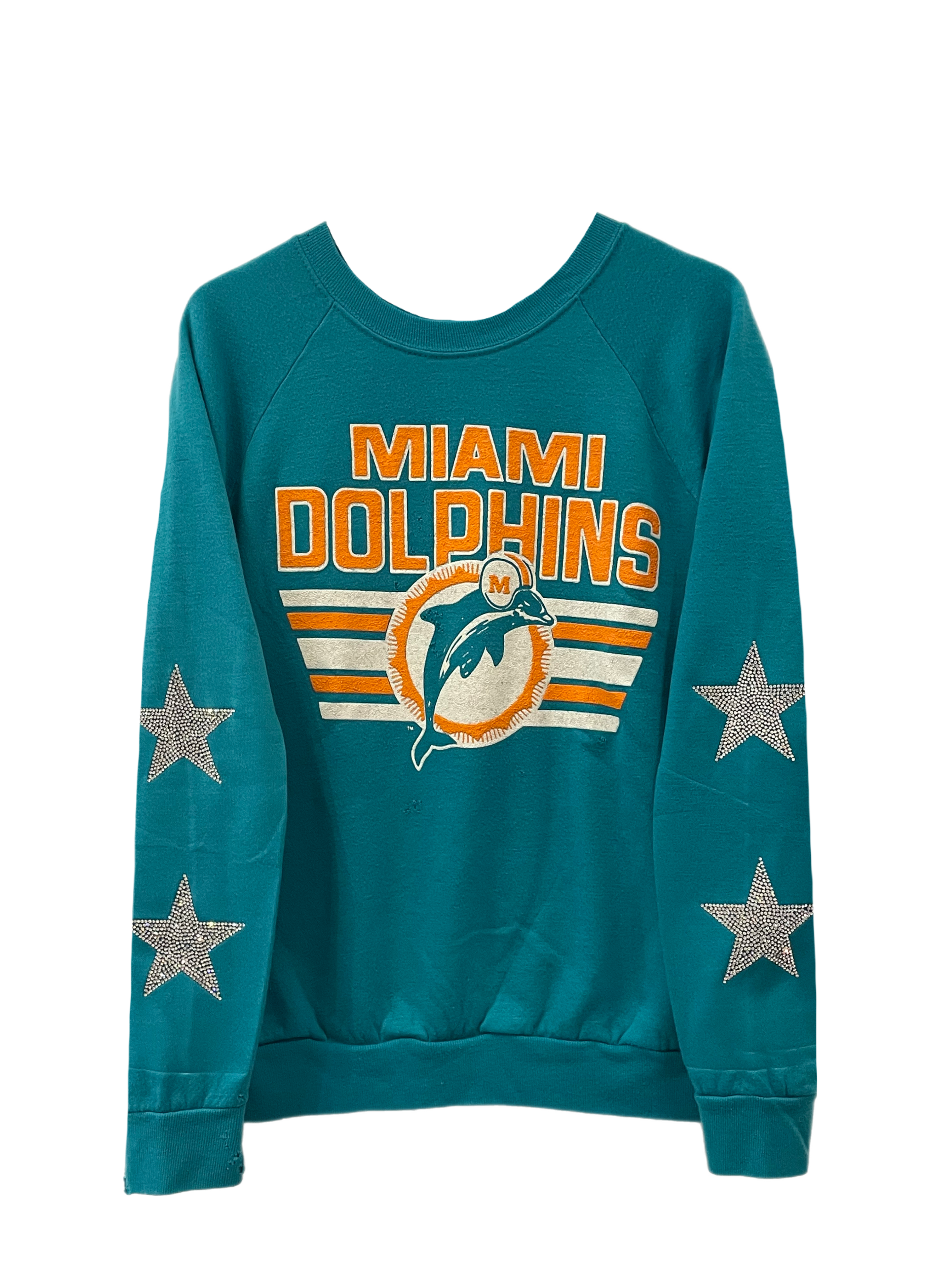 Miami Dolphins, NFL One of a KIND Vintage Sweatshirt with Crystal Star –  ShopCrystalRags