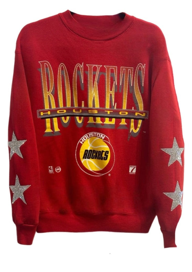 Houston Rockets Basketball One of a KIND Vintage Sweatshirt with Crys ShopCrystalRags