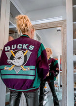 Load image into Gallery viewer, Anaheim Ducks, Mighty Ducks Hockey, “Rare Find” One of a Kind Vintage Letterman Jacket with Crystal Star
