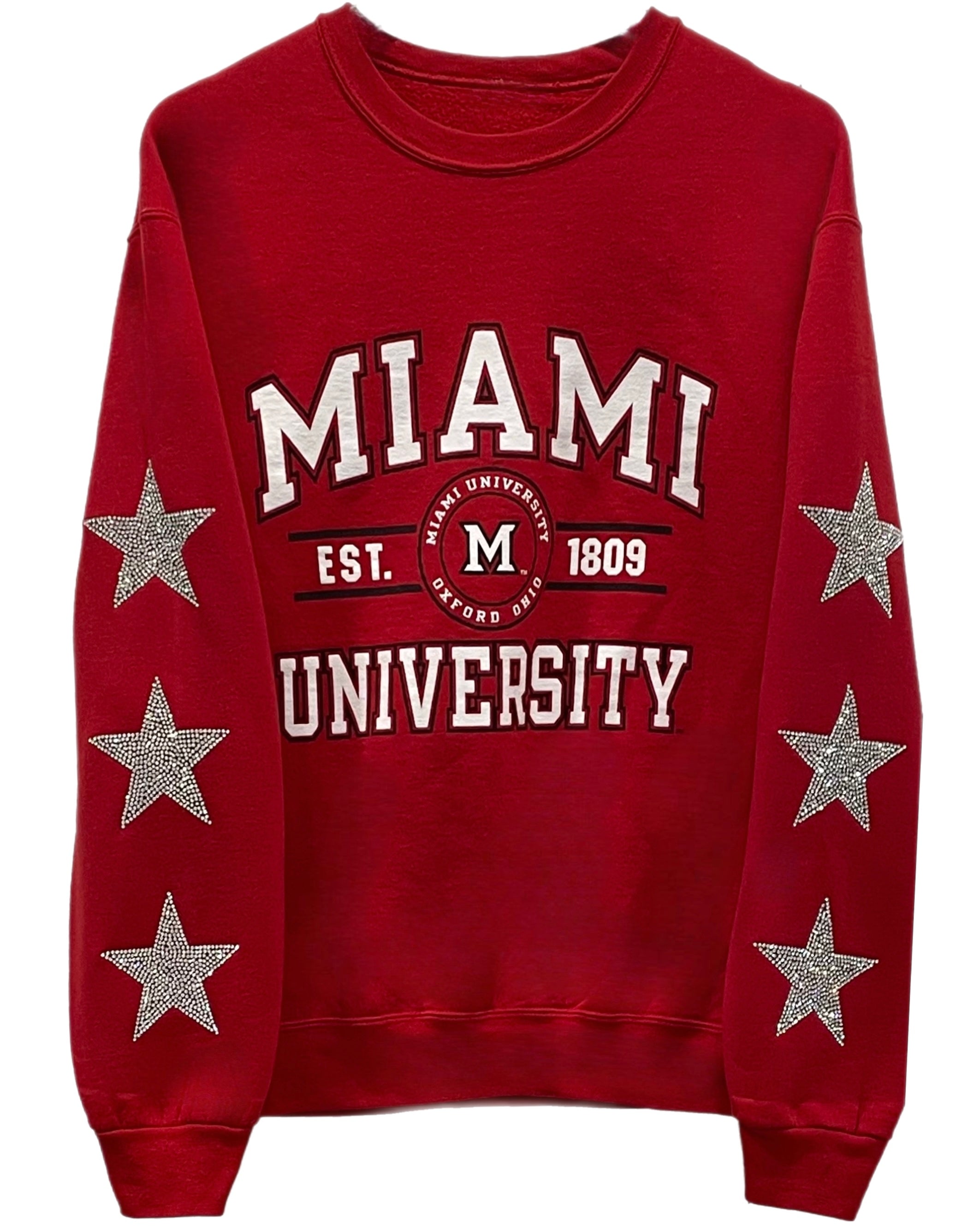 ShopCrystalRags University of Miami, One of A Kind Vintage Miami Hurricanes Sweatshirt with Crystal Star Design