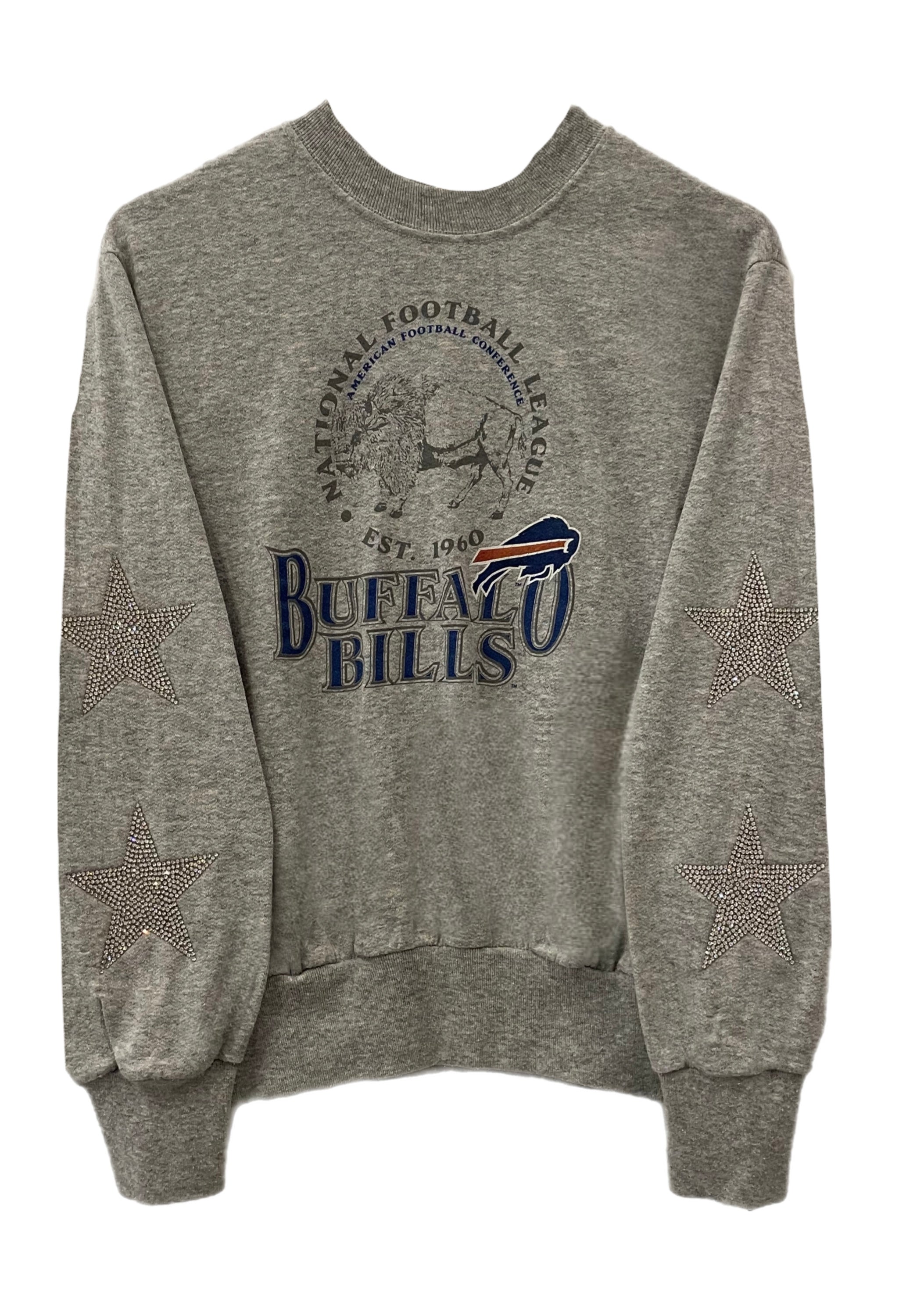 ShopCrystalRags New England Patriots, NFL One of A Kind Vintage Sweatshirt with Crystal Star Design