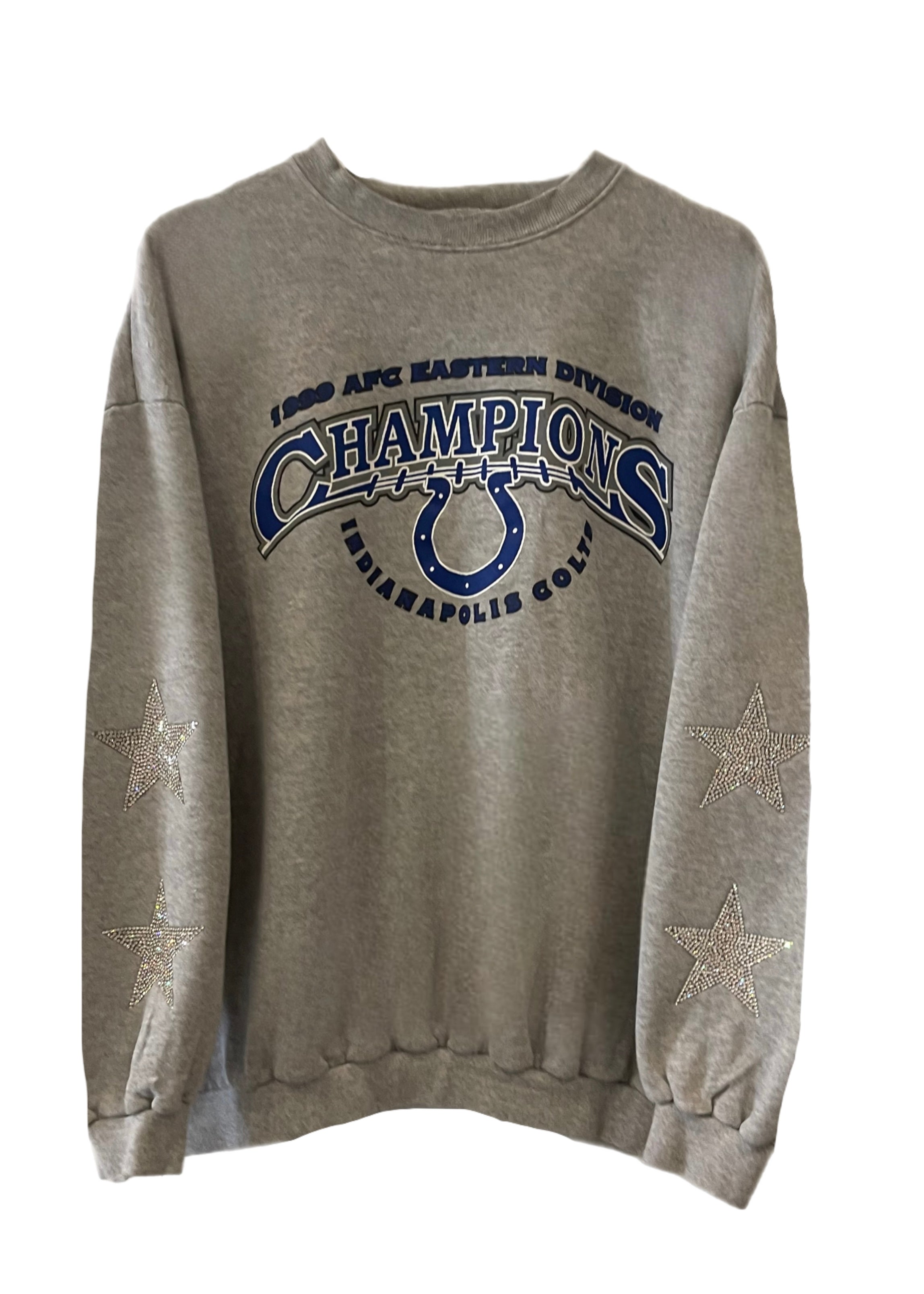ShopCrystalRags Winnipeg Jets, NHL “Rare Find” One of A Kind Vintage Sweatshirt with Three Crystal Star Design