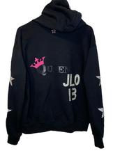 Load image into Gallery viewer, CrystalRags Custom Queen Hoodie with Crystal Star Design, Custom Name &amp; Number
