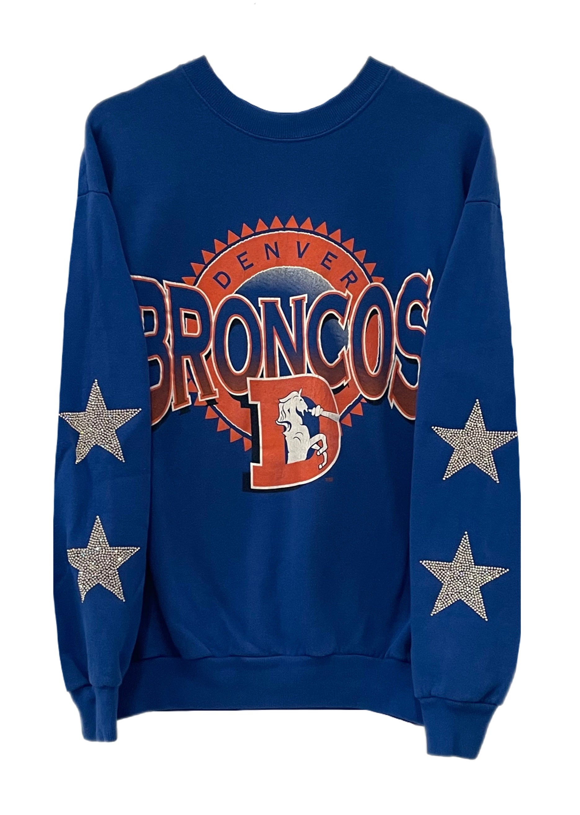 Denver Broncos, NFL One of a KIND Vintage “Rare Find” Sweatshirt with  Crystal Star Design