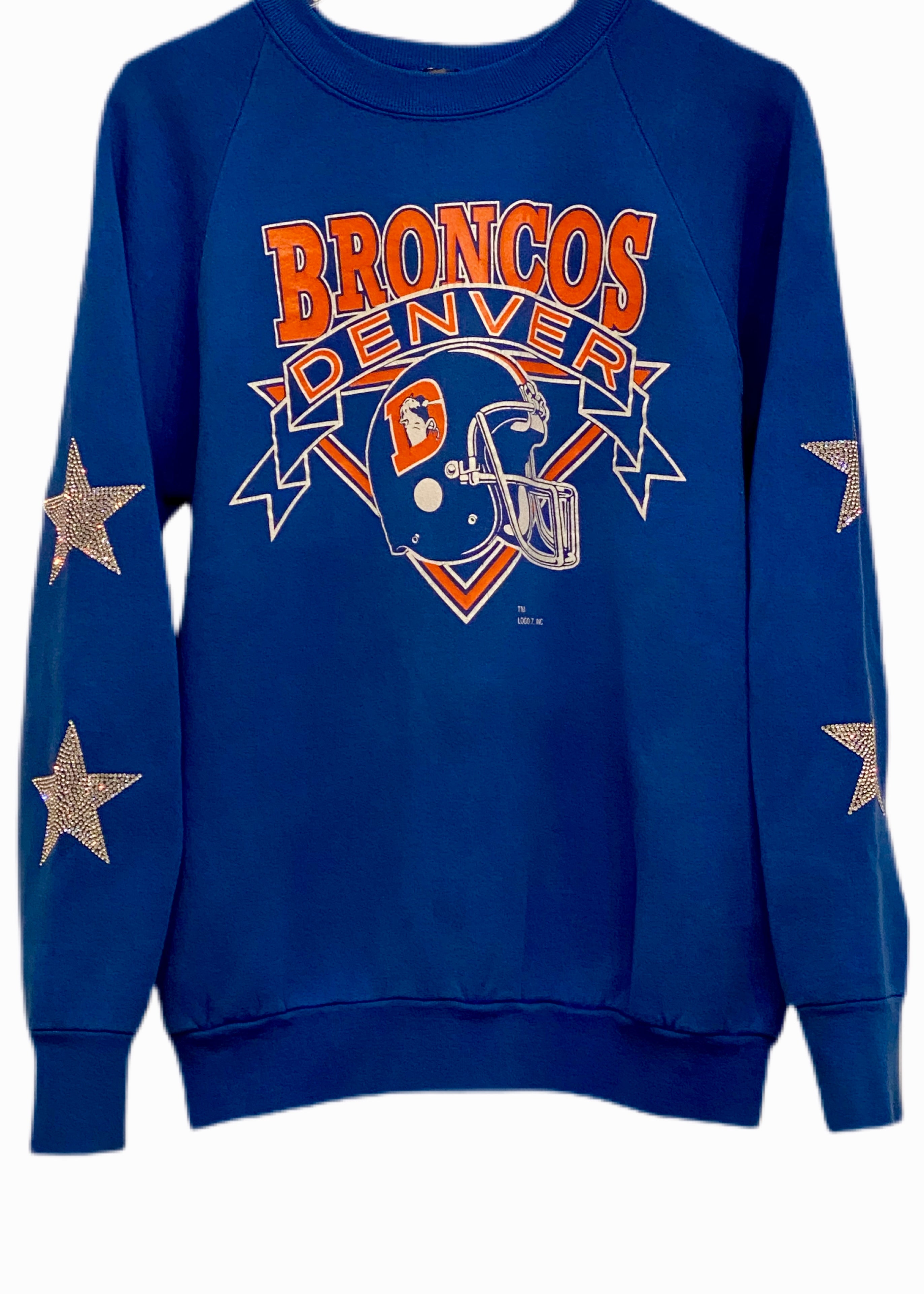 ShopCrystalRags Dallas Cowboys, NFL One of A Kind Vintage Sweatshirt with Crystal Star Design.