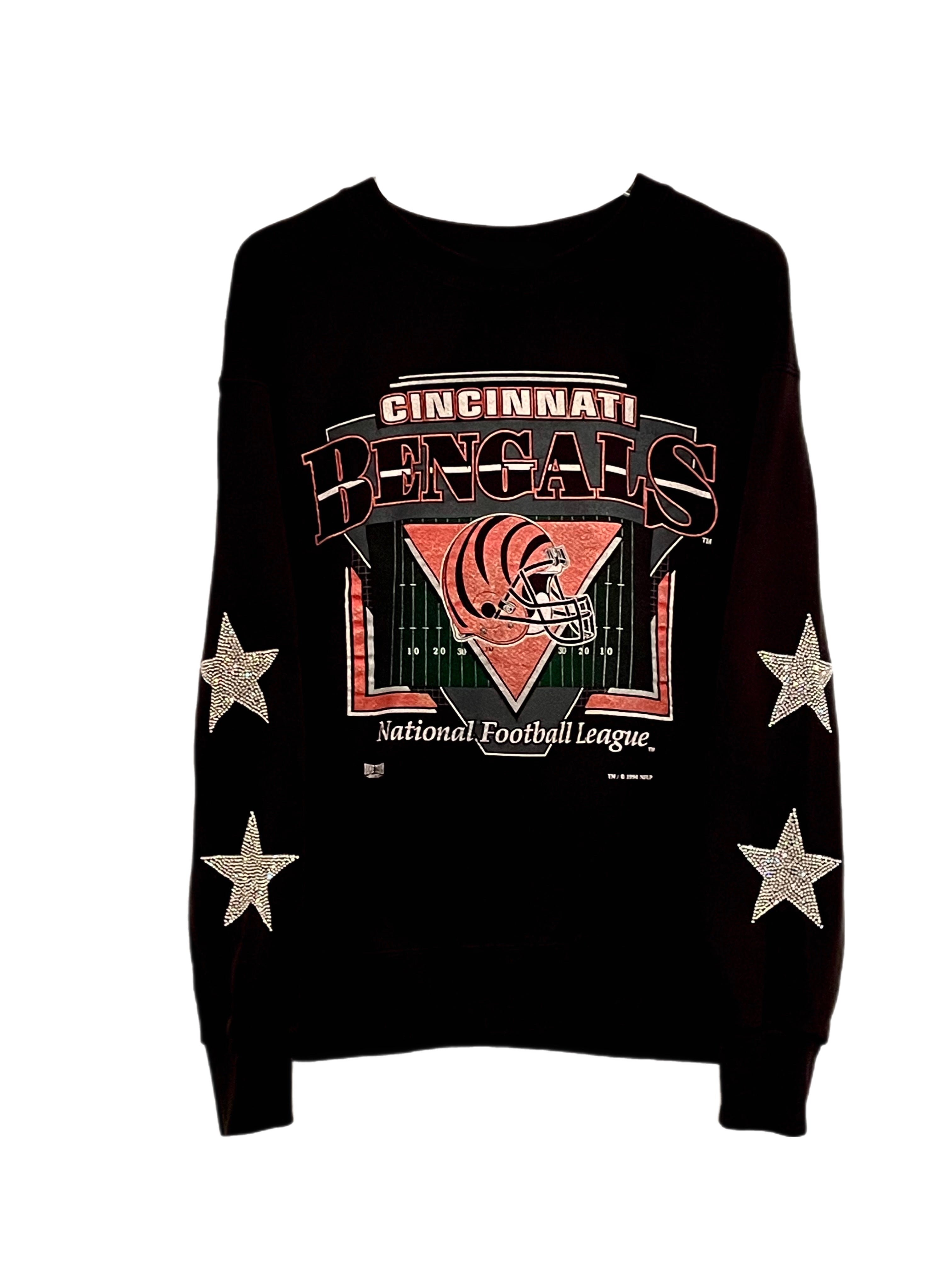 Cincinnati Bengals, NFL Rare Find One of a KIND Vintage Sweatshirt with  Crystal Star Design