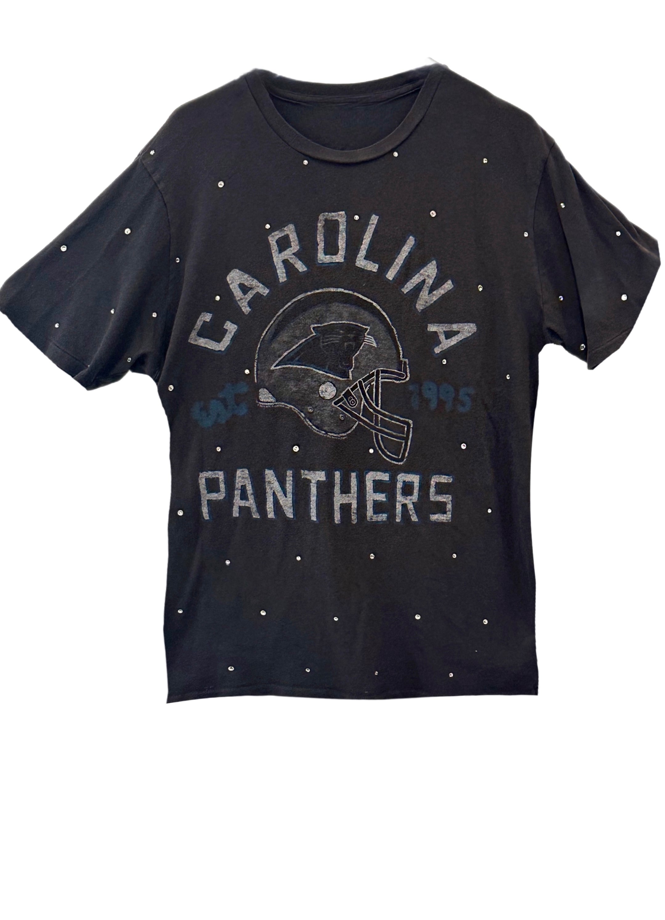 Carolina Panthers, NFL One of a KIND Vintage NFL Sweatshirt with Crystal  Star Design