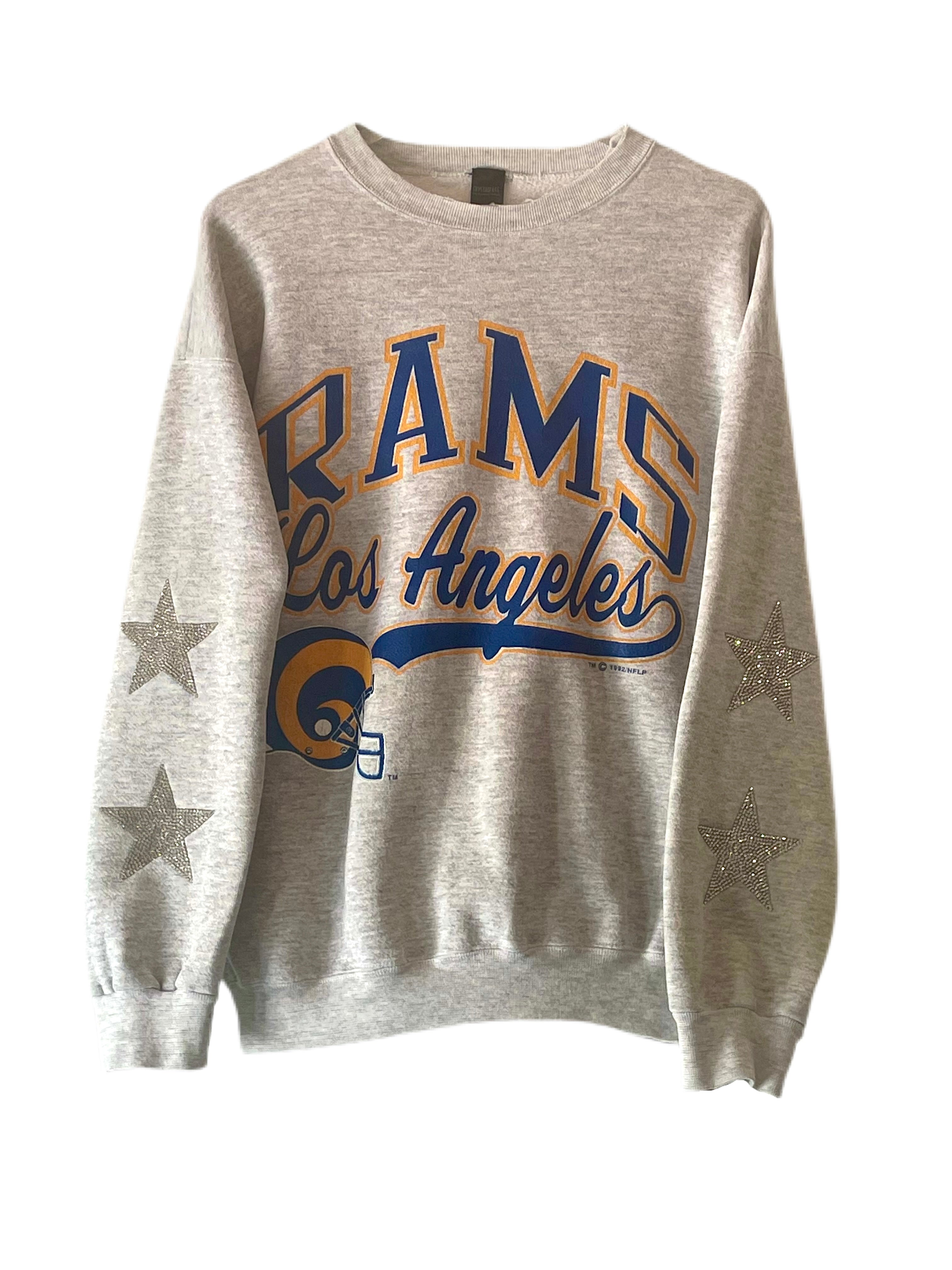 ShopCrystalRags Los Angeles Rams, NFL One of A Kind Vintage La Rams Sweatshirt with Crystal Star Design