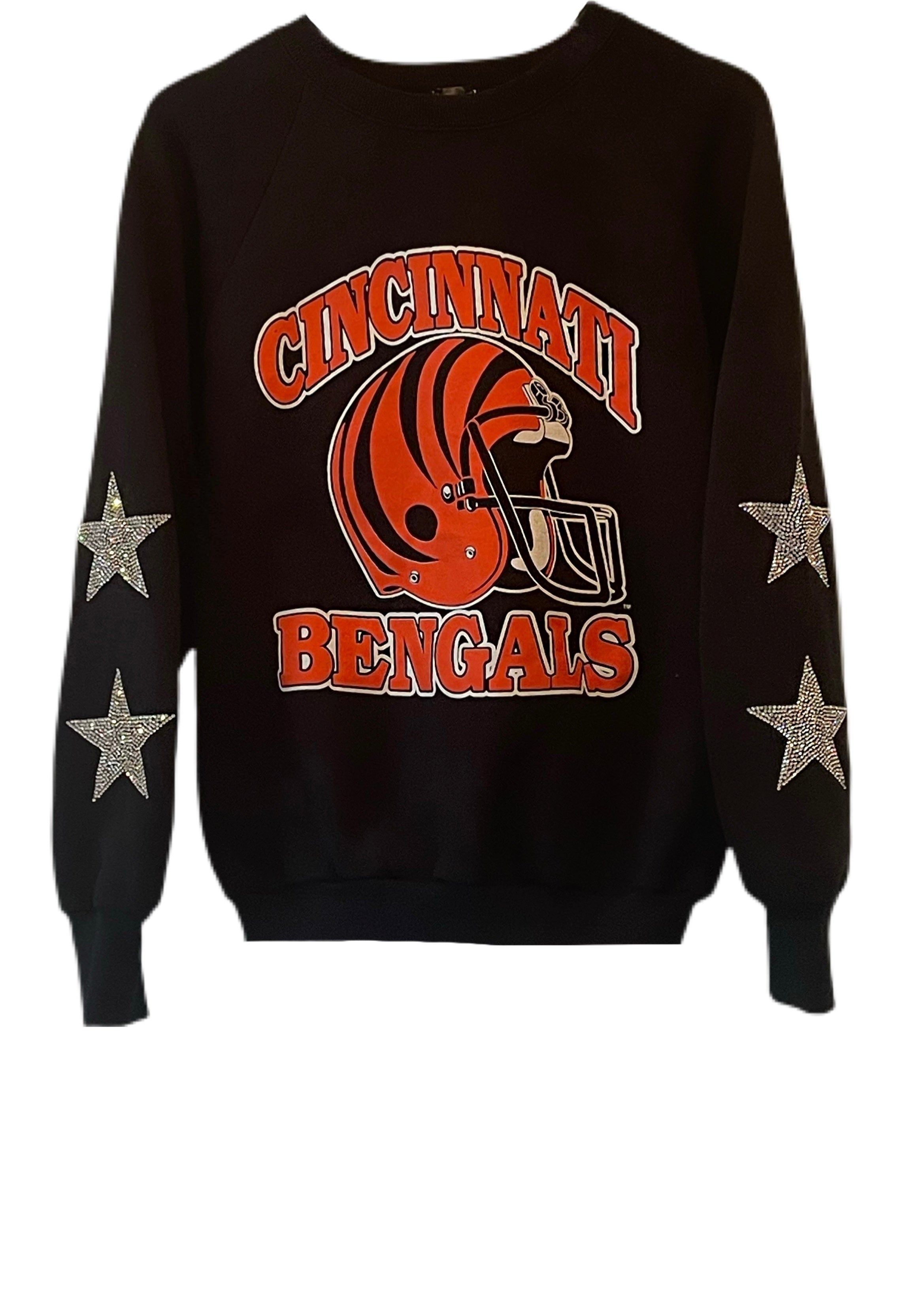 ShopCrystalRags Pittsburgh Steelers, NFL One of A Kind Vintage Sweatshirt with Crystal Star Design