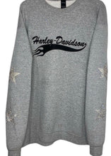 Load image into Gallery viewer, Harley Davidson, Firenze, Italy One of a KIND Vintage Sweatshirt with Crystal Stars
