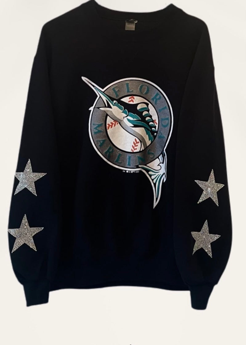 Vintage 90s Florida Marlins Sweatshirt Crewneck Miami Marlins 