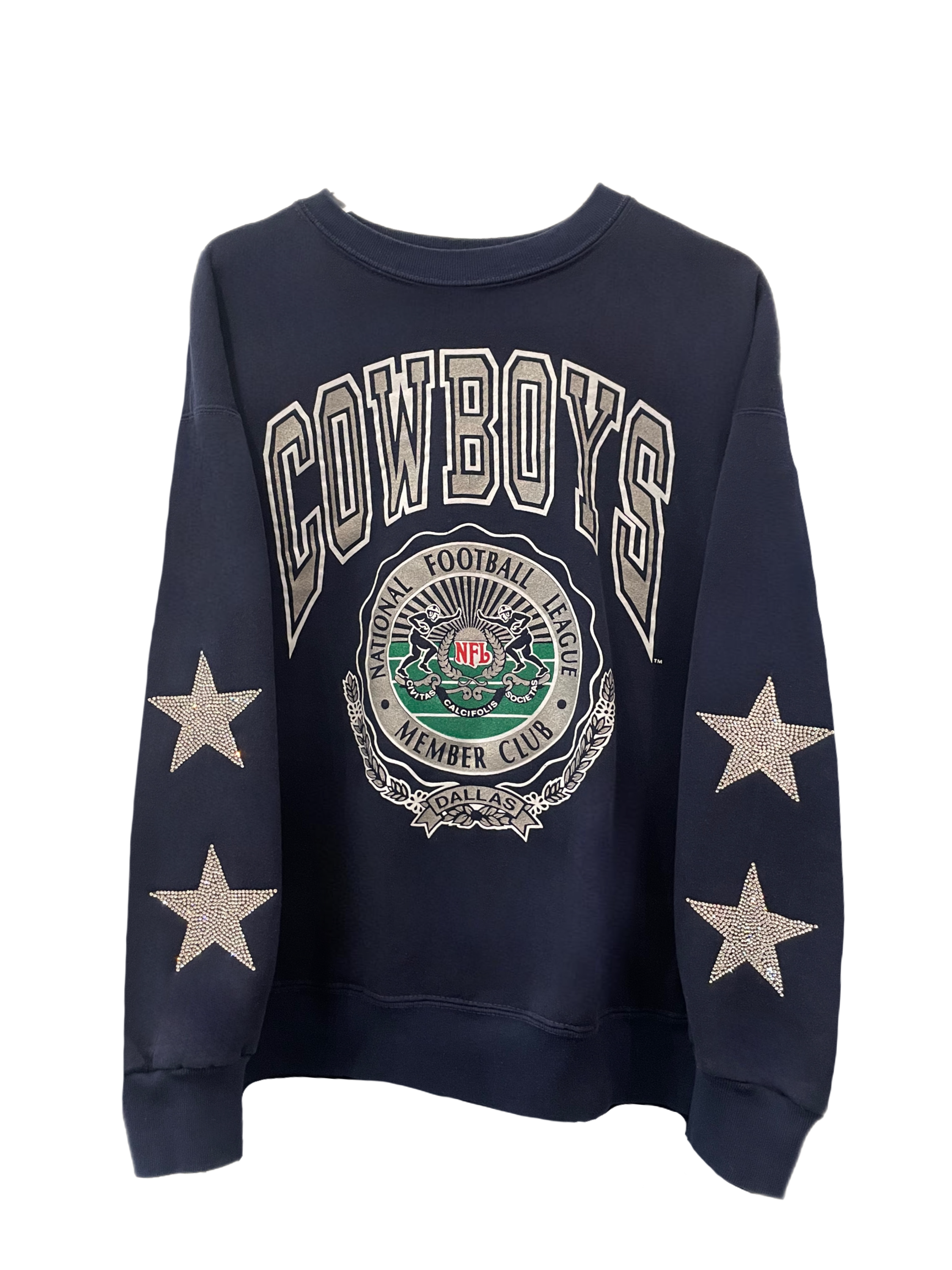 Dallas Cowboys, NFL One of a KIND Vintage Sweatshirt with Crystal Star  Design