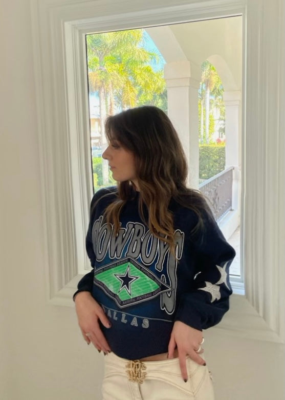 Dallas Cowboys, NFL One of a KIND Vintage Sweatshirt with Crystal Star –  ShopCrystalRags