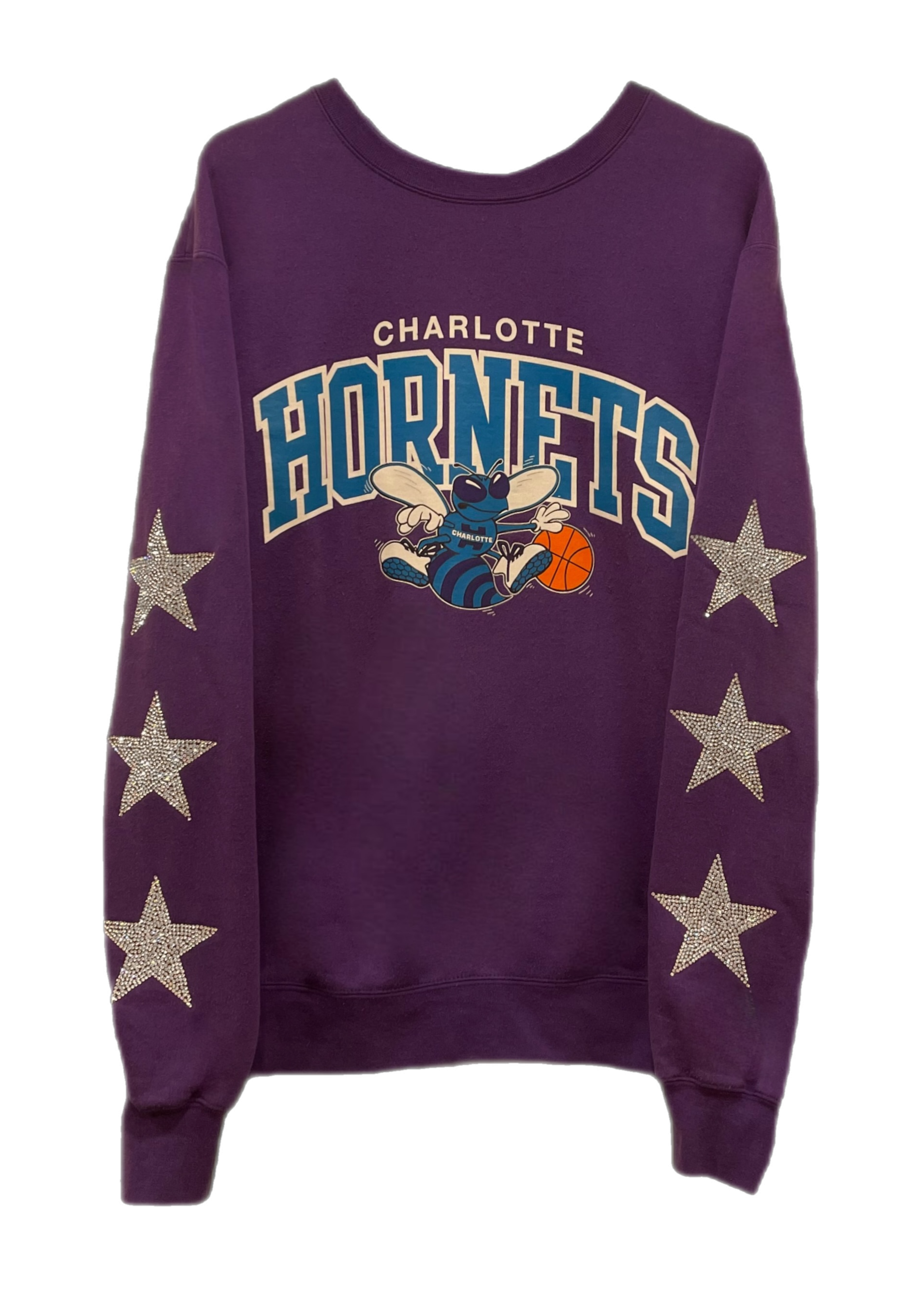 ShopCrystalRags Dallas Mavericks, NBA One of A Kind Vintage Sweatshirt with Crystal Star Design
