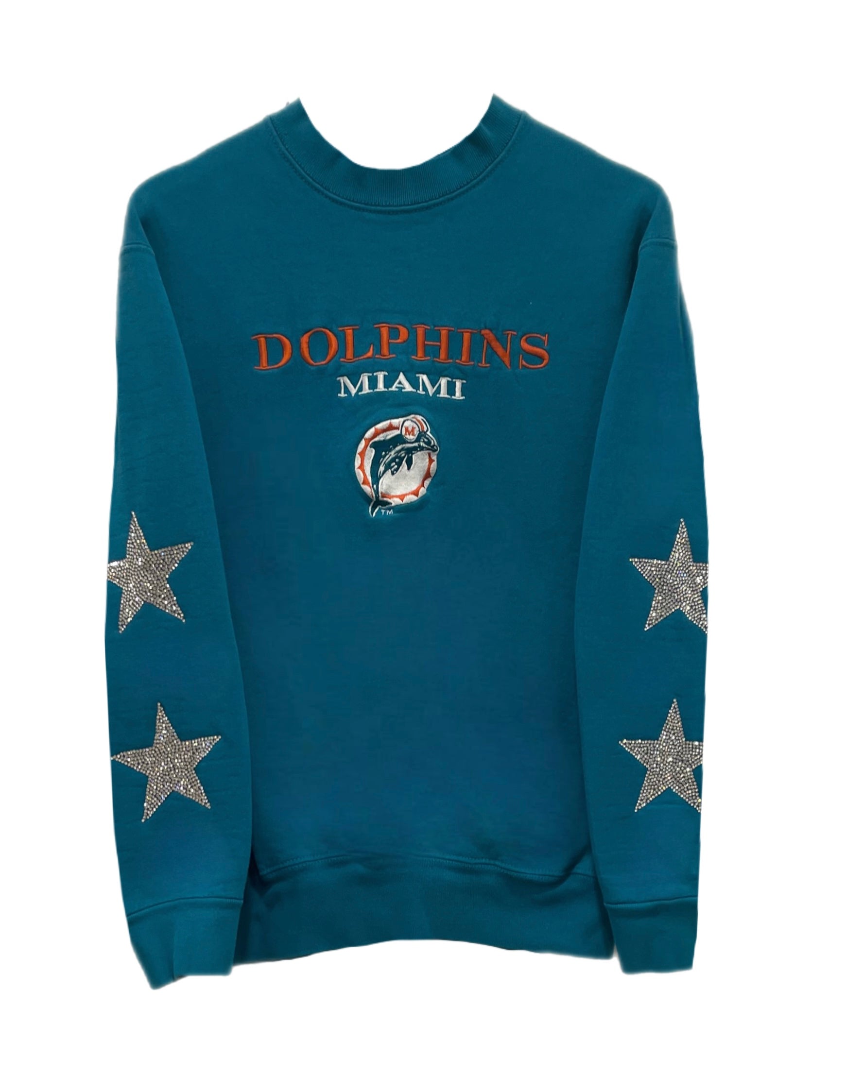 Miami Dolphins, NFL One of a KIND Vintage Lite Jacket with Crystal Sta –  ShopCrystalRags