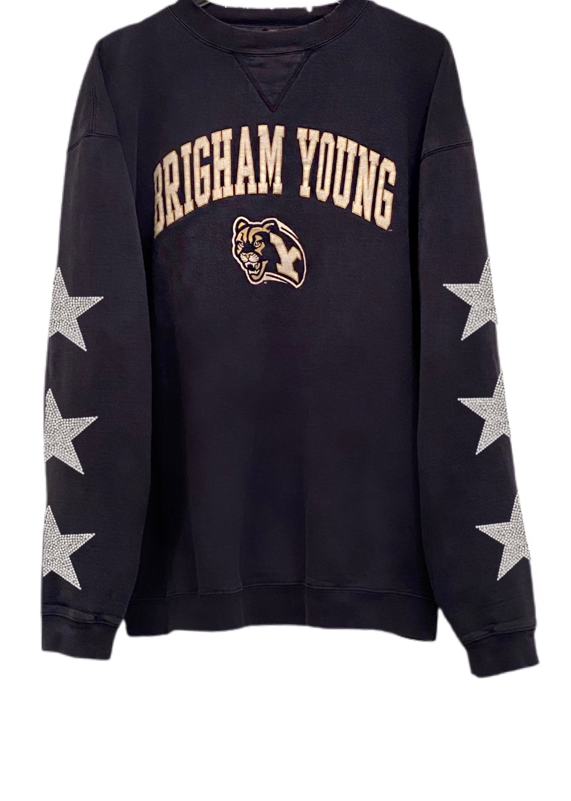 ShopCrystalRags Los Angeles Rams, NFL One of A Kind Vintage La Rams Sweatshirt with Crystal Star Design