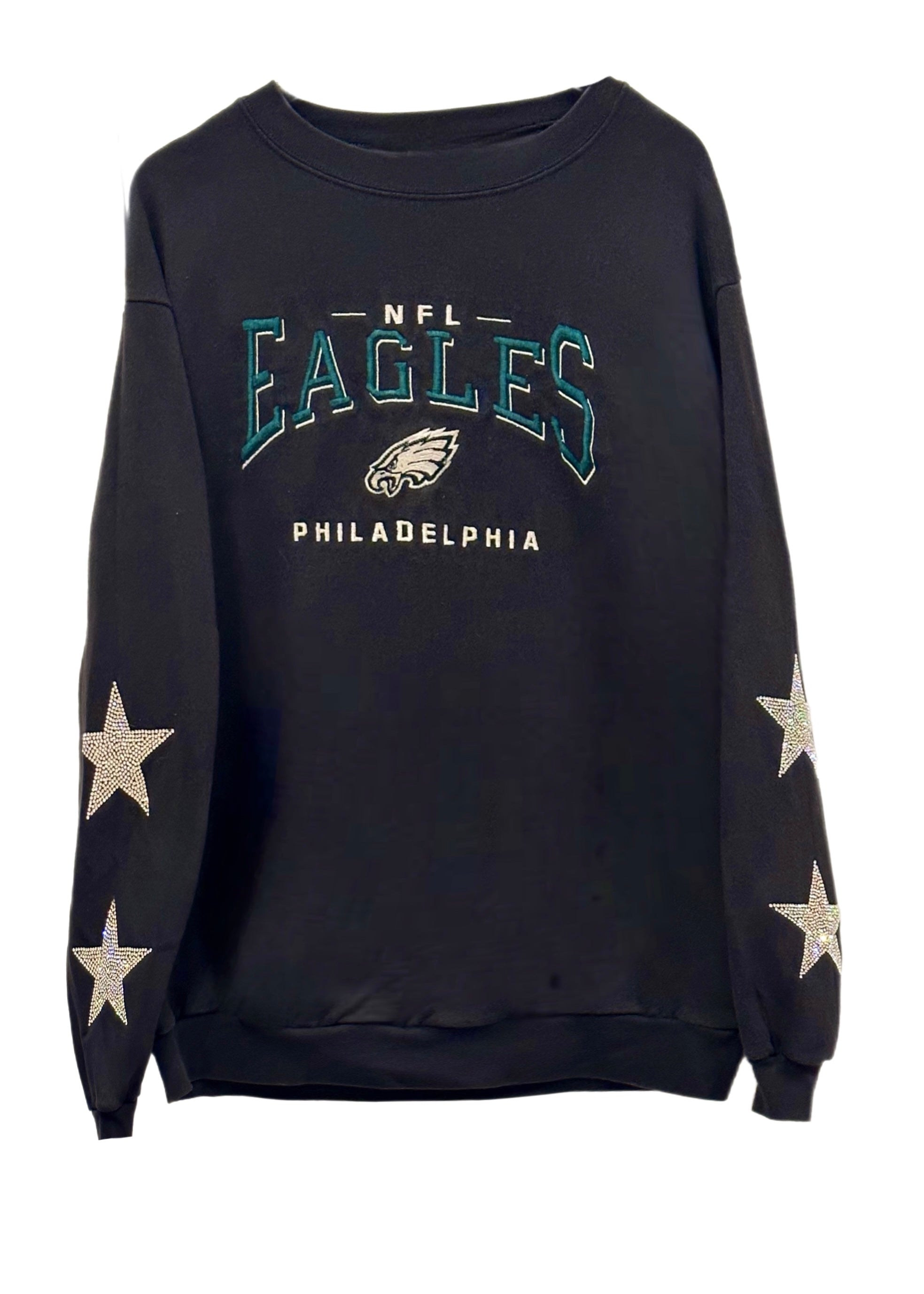 ShopCrystalRags Philadelphia Eagles, NFL One of A Kind Vintage “Rare Find” Hoodie with Crystal Star Design.