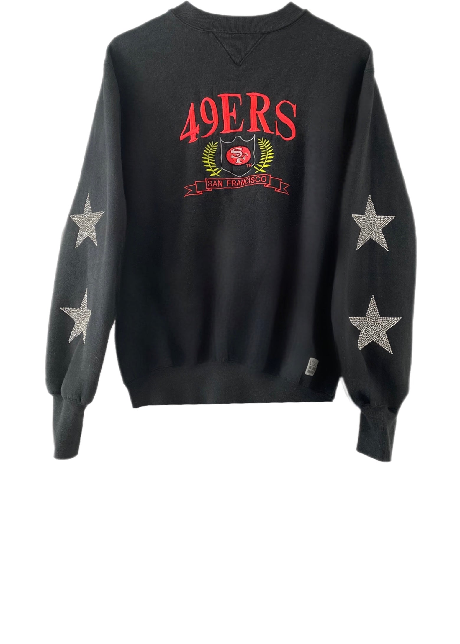 ShopCrystalRags Chicago Bears, NFL One of A Kind Vintage Sweatshirt with Crystal Star Design