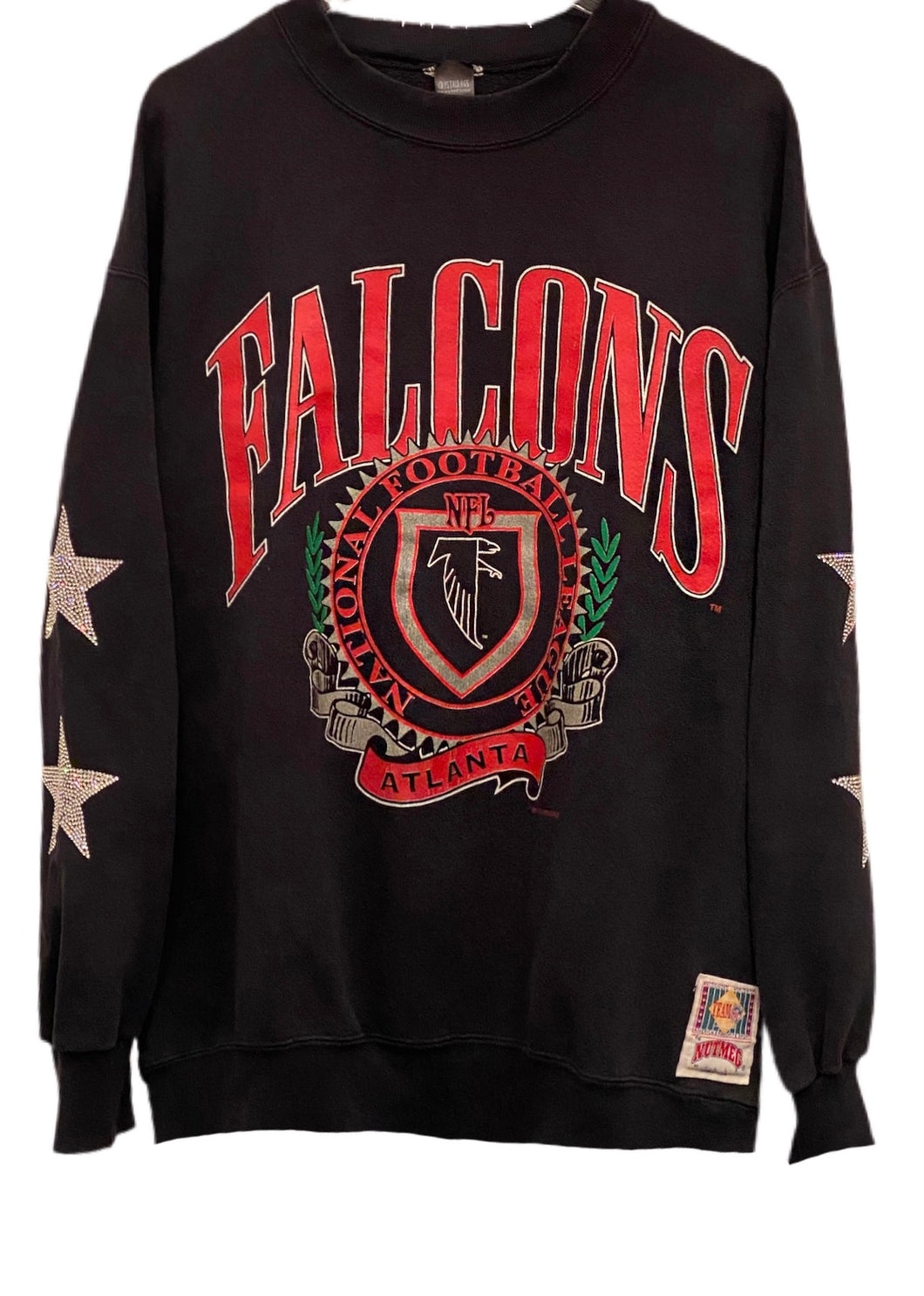 Atlanta Falcons, Football One of a KIND Vintage Sweatshirt with Crystal Star Design
