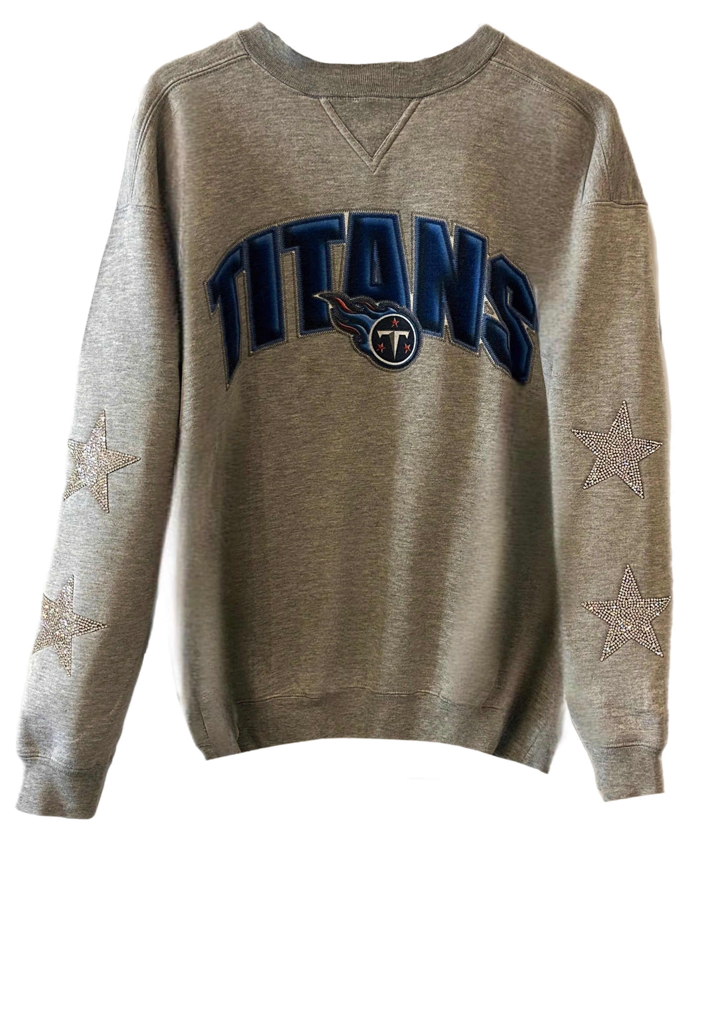 ShopCrystalRags Tennessee Titans, NFL One of A Kind Vintage Sweatshirt with Crystal Star Design