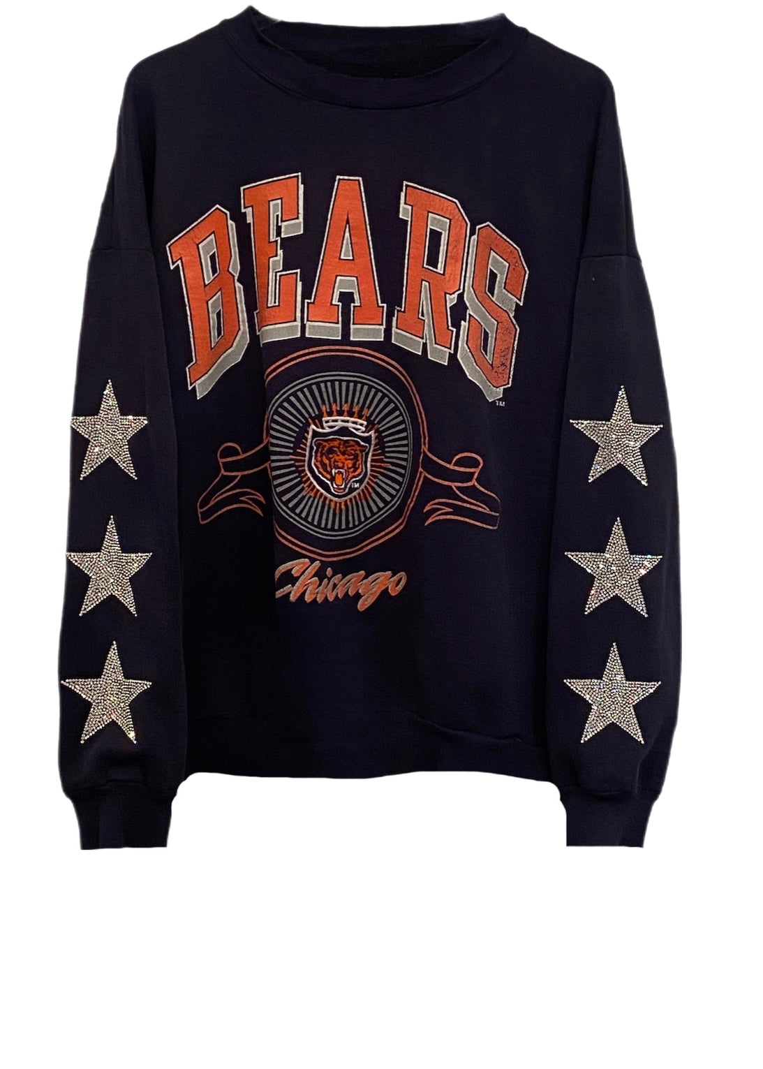 Chicago Bears, NFL One of a KIND Vintage Sweatshirt with Three Crystal –  ShopCrystalRags