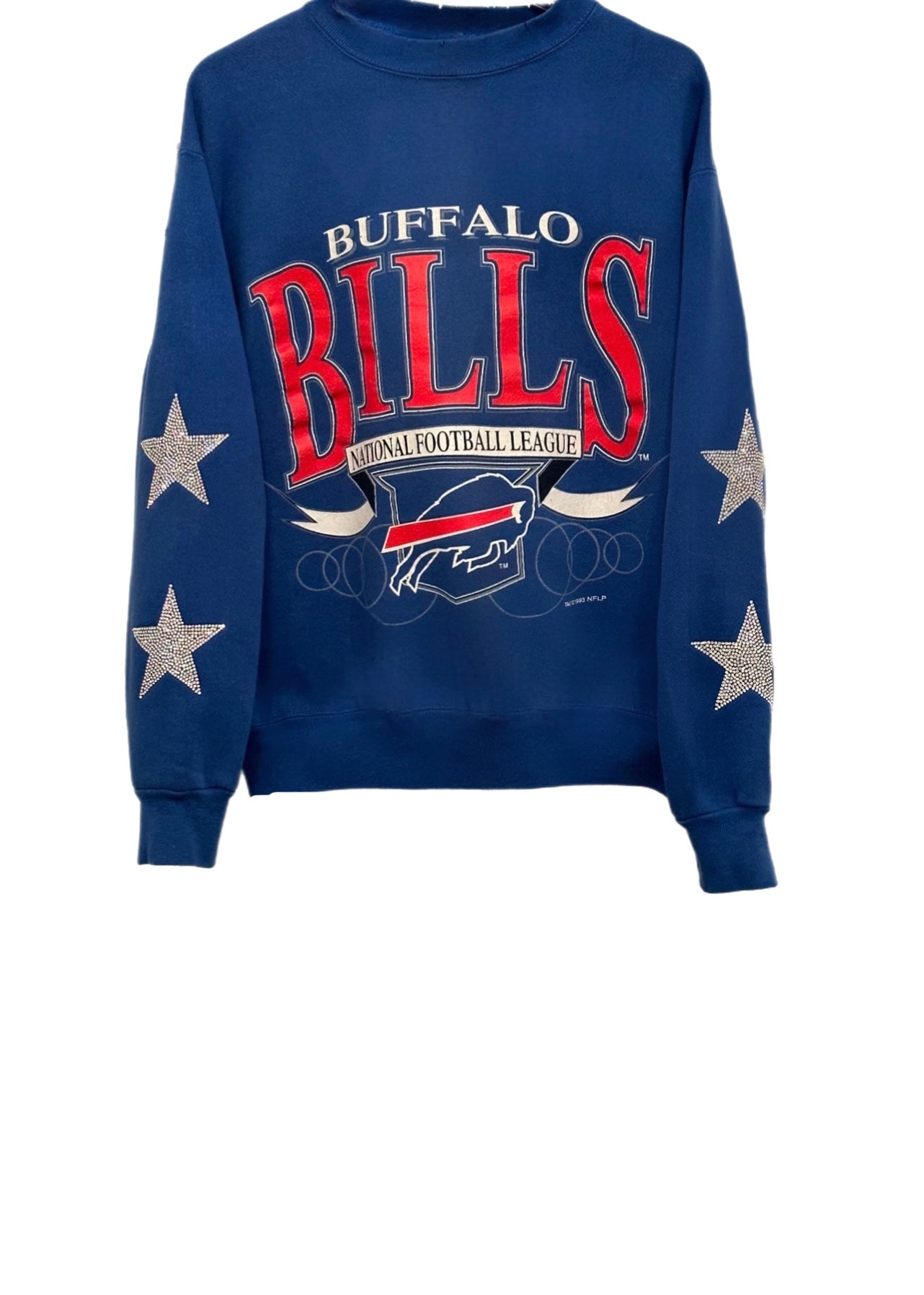 ShopCrystalRags NY Giants, NFL One of A Kind Vintage Sweatshirt with Crystal Star Design.