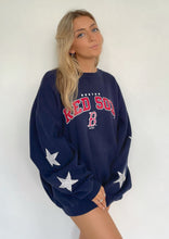 Load image into Gallery viewer, Boston Red Sox, MLB One of a KIND Vintage Sweatshirt with Crystal Star Design
