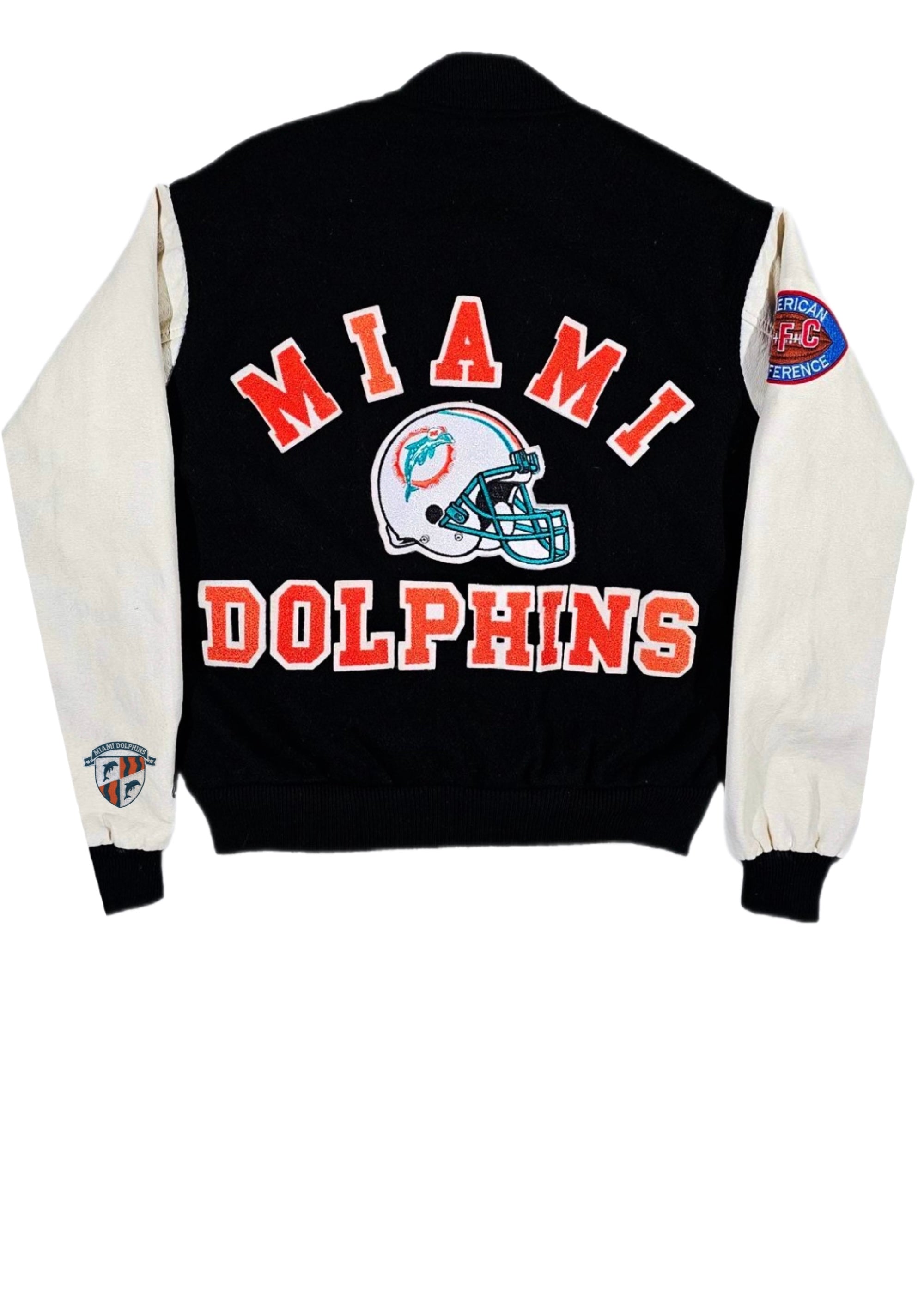 miami dolphins vintage varsity jacket