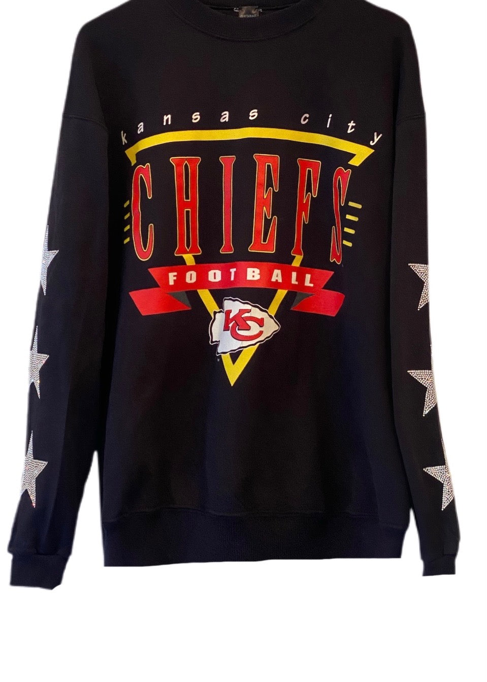 Kansas City Chiefs, NFL One of a KIND Vintage Sweatshirt with Crystal –  ShopCrystalRags