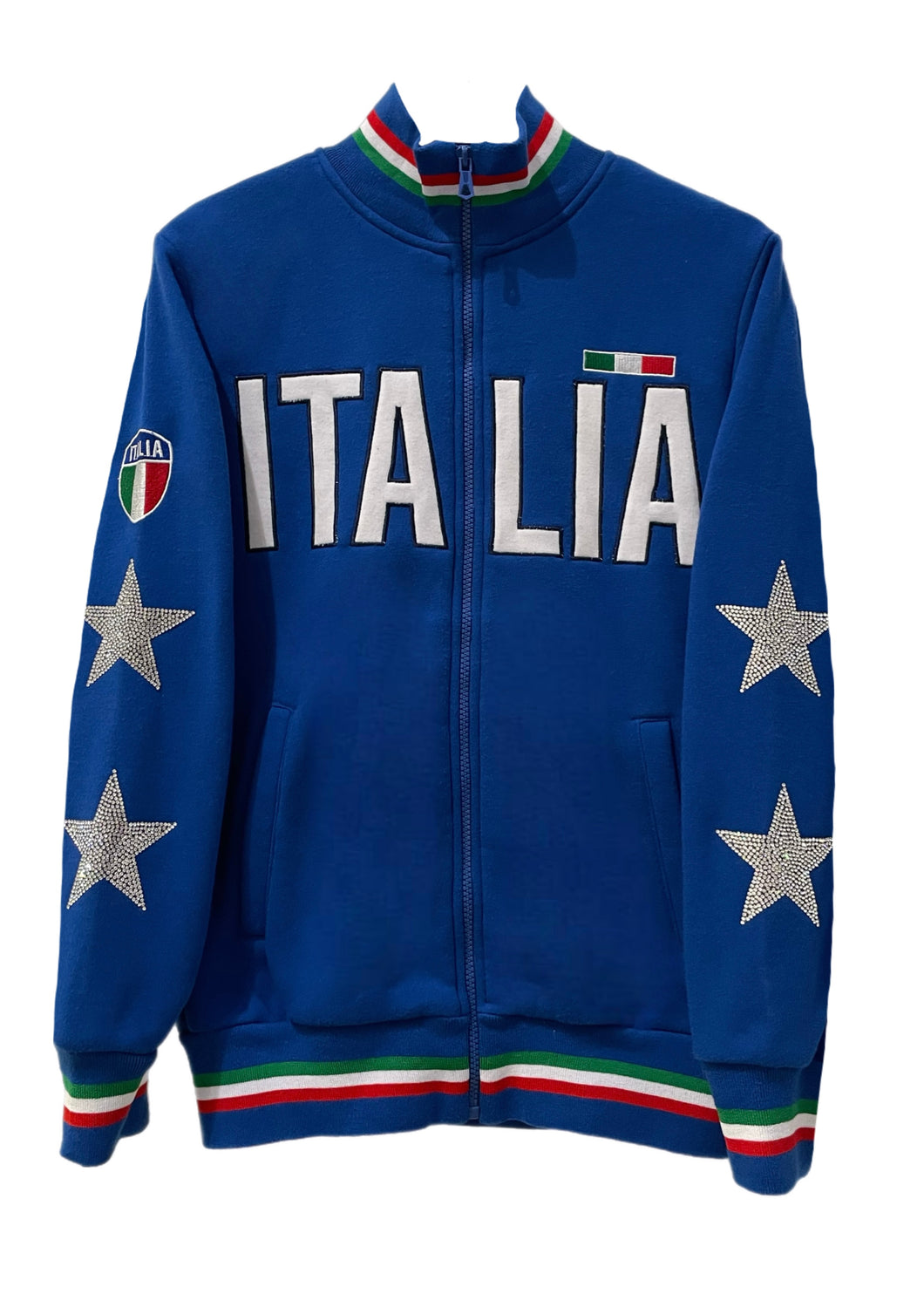 World Cup Italia, One of a KIND Vintage Futbol Zip Up with Crystal Star Design