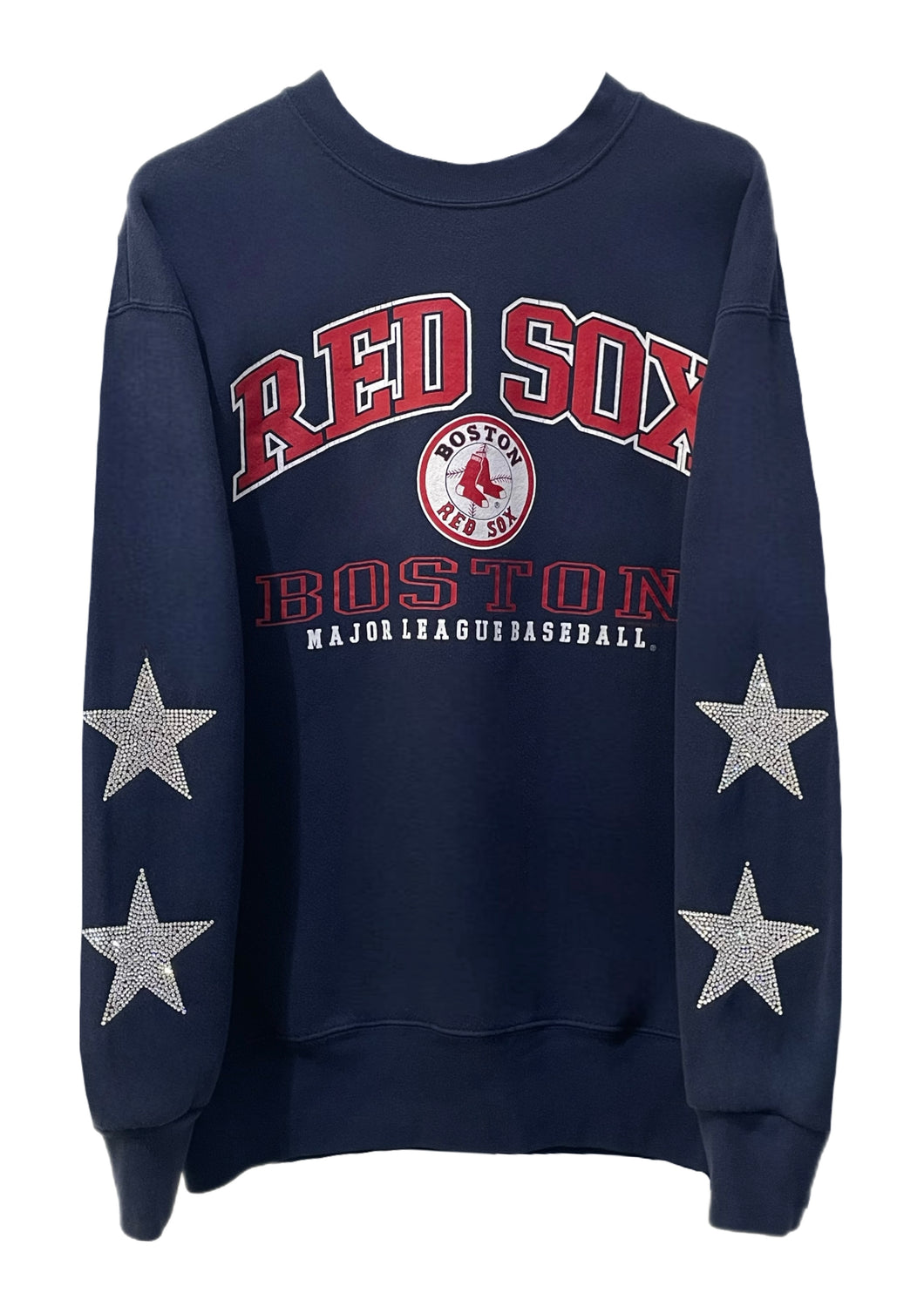 Boston Red Sox, Baseball One of a KIND Vintage Sweatshirt with Crystal Star Design