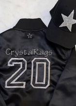 Load image into Gallery viewer, CrystalRags Customize Varsity Satin Jacket with Embroidered Name &amp; Number on Back
