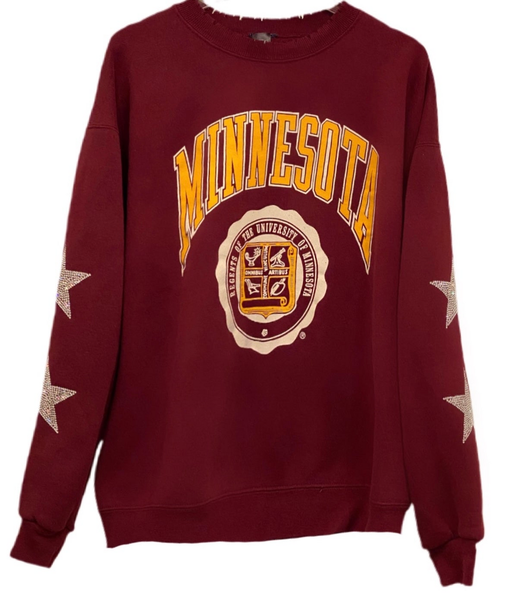 University of Minnesota, One of a KIND Vintage Sweatshirt with Crystal Star Design