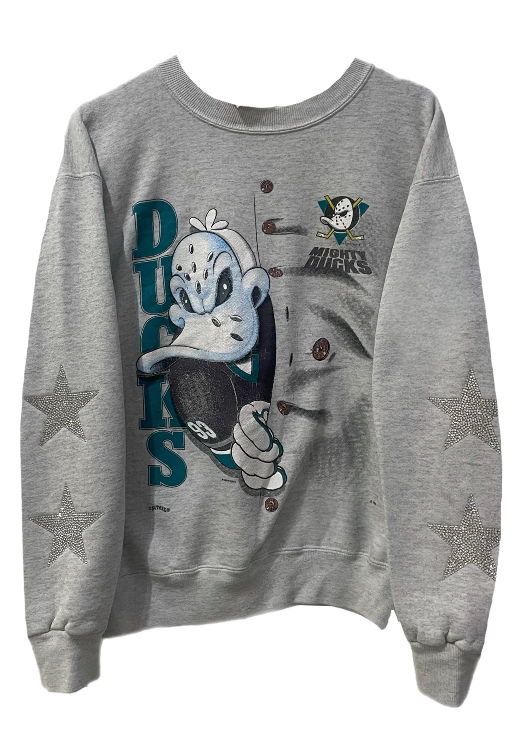 Anaheim Ducks, NHL One of a KIND Vintage “Mighty Ducks” Rare Find Sweatshirt with Crystal Star Design