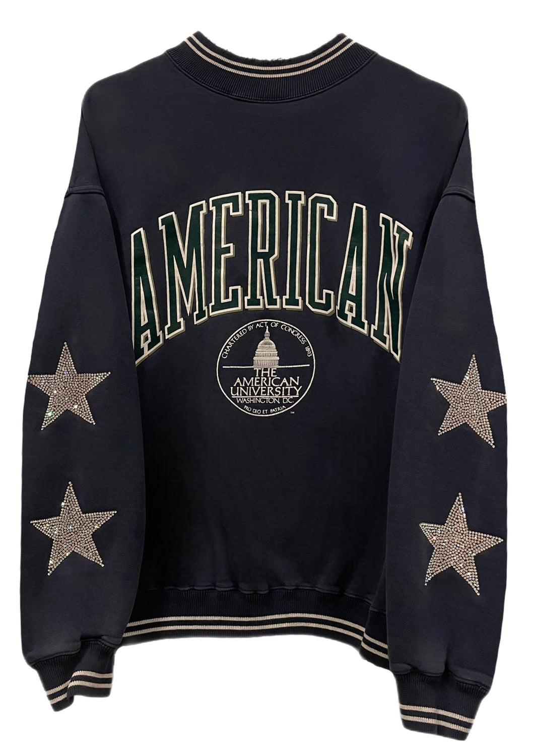 American University, One of a KIND Vintage Sweatshirt with Crystal Star Design