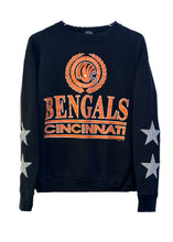 Load image into Gallery viewer, Cincinnati Bengals, Football One of a KIND Vintage Sweatshirt with Crystal Star Design, Custom Name &amp; Number
