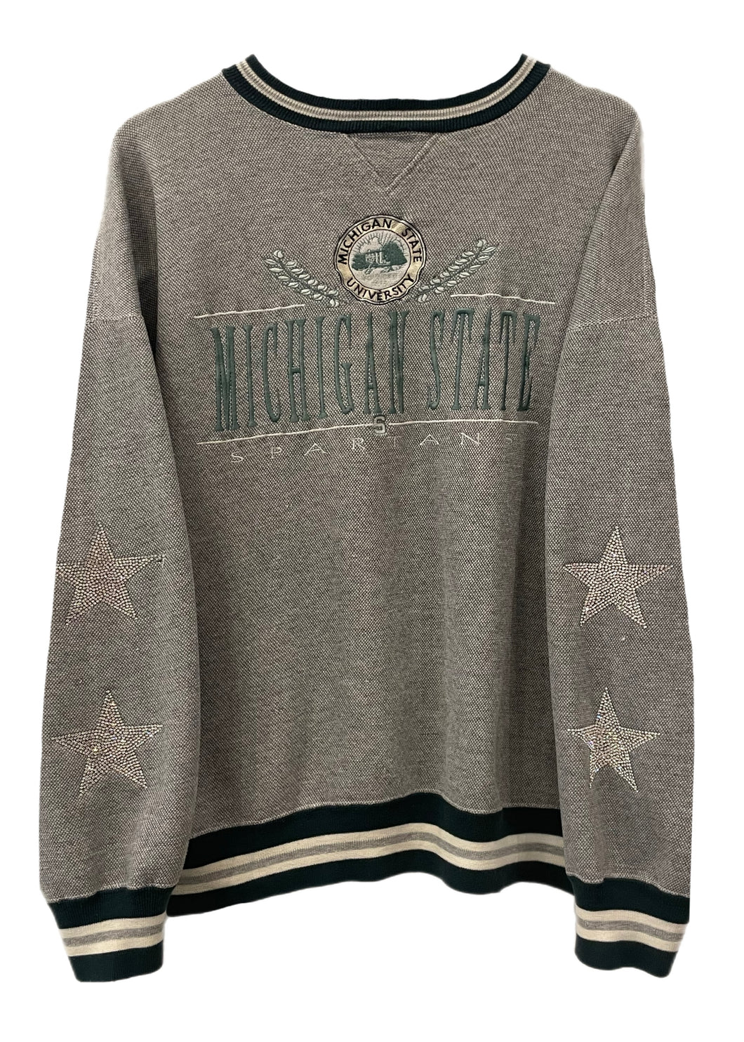 Michigan State University, One of a KIND Vintage Sweatshirt with Crystal Star Design