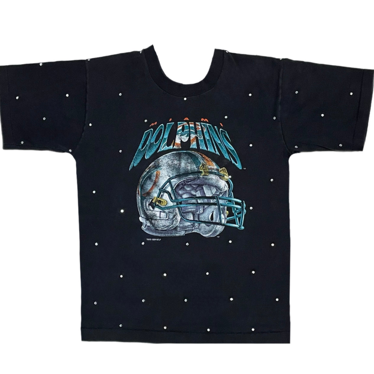Miami Dolphins, Football One of a KIND Vintage Tee with Overall Crysta ...