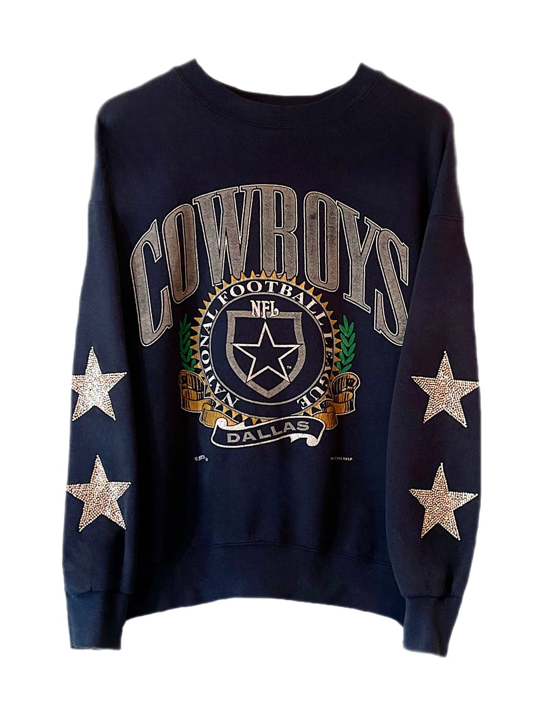 Dallas Cowboys, Football One of a KIND Vintage Sweatshirt with Crystal Star Design.