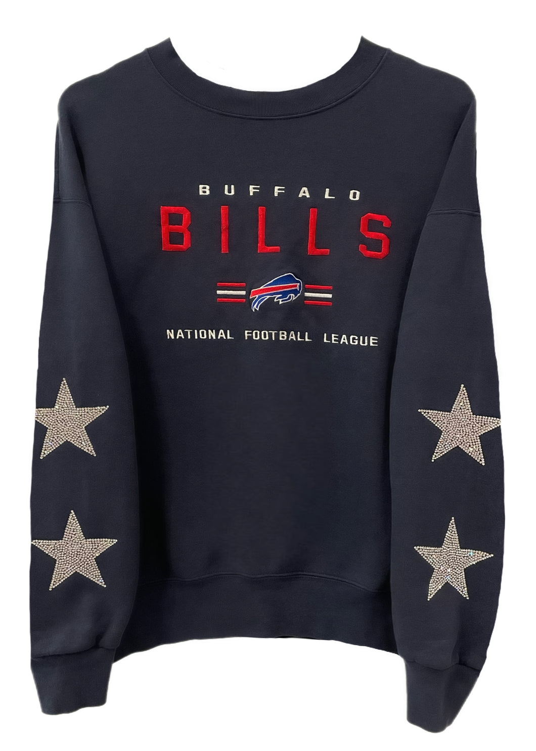 Buffalo Bills, Football One of a KIND Vintage Sweatshirt with Crystal Star Design