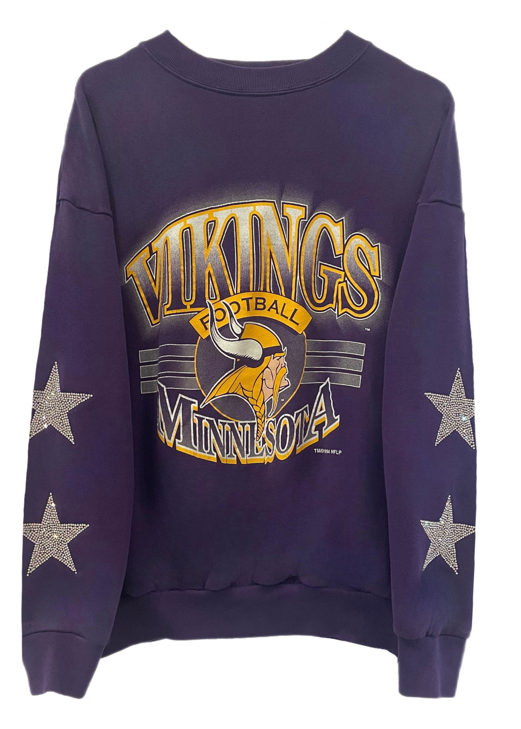 Minnesota Vikings, NFL One of a KIND Vintage Sweatshirt with Crystal Star Design